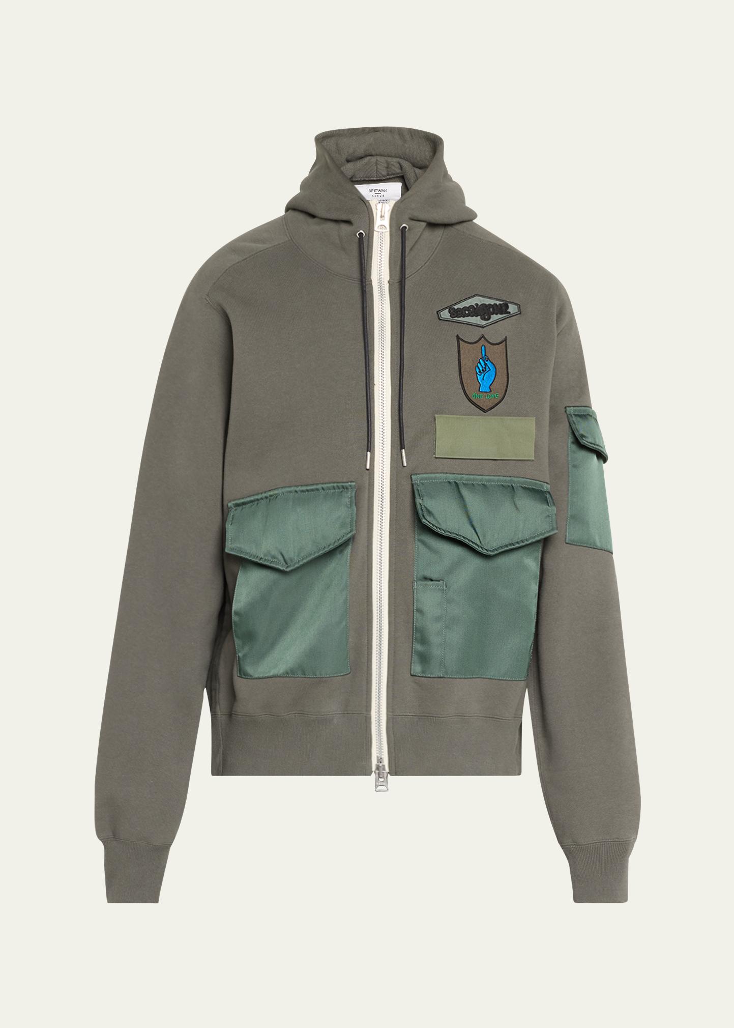 ジャケット・アウター sacai Gonz Multi PatchCorduroyPufferVest sacai x Spiewak Men's Gonz Patch Zip Hoodie - Bergdorf Goodman