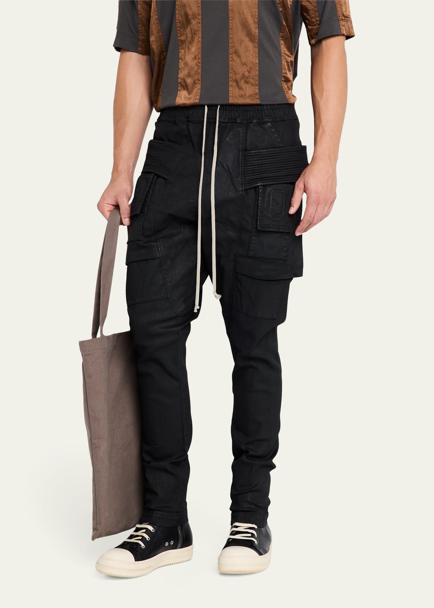 DRKSHDW RICK OWENS Men's Creatch Waxed Cargo Pants - Bergdorf Goodman