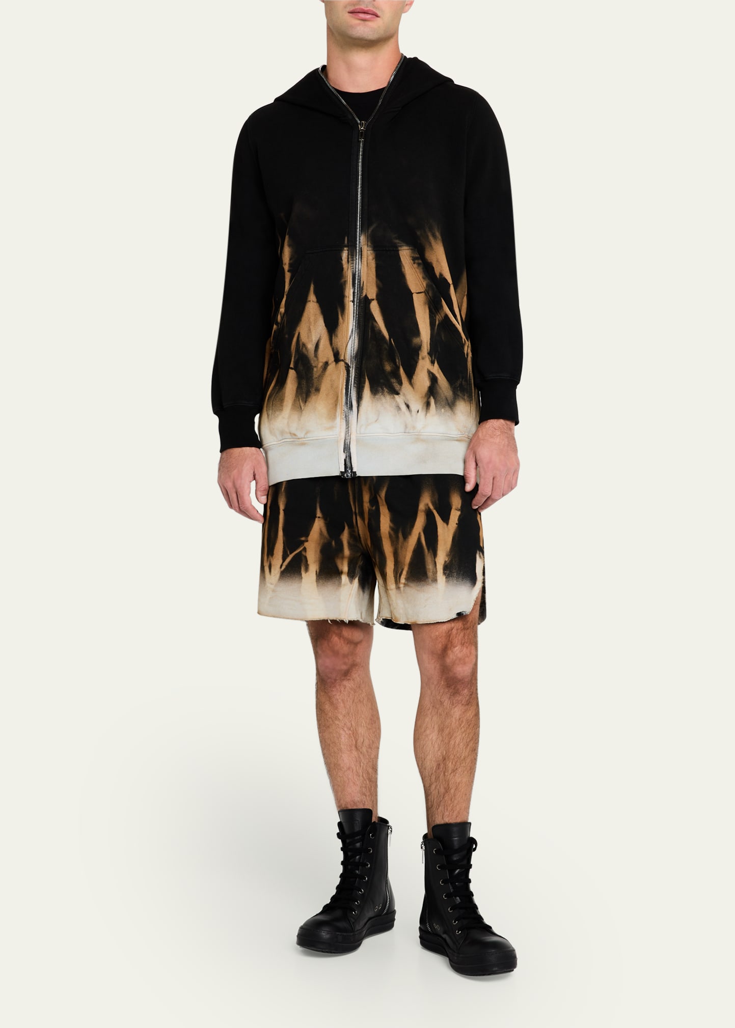 DRKSHDW RICK OWENS Men's Flame Terry Zip Hoodie - Bergdorf Goodman