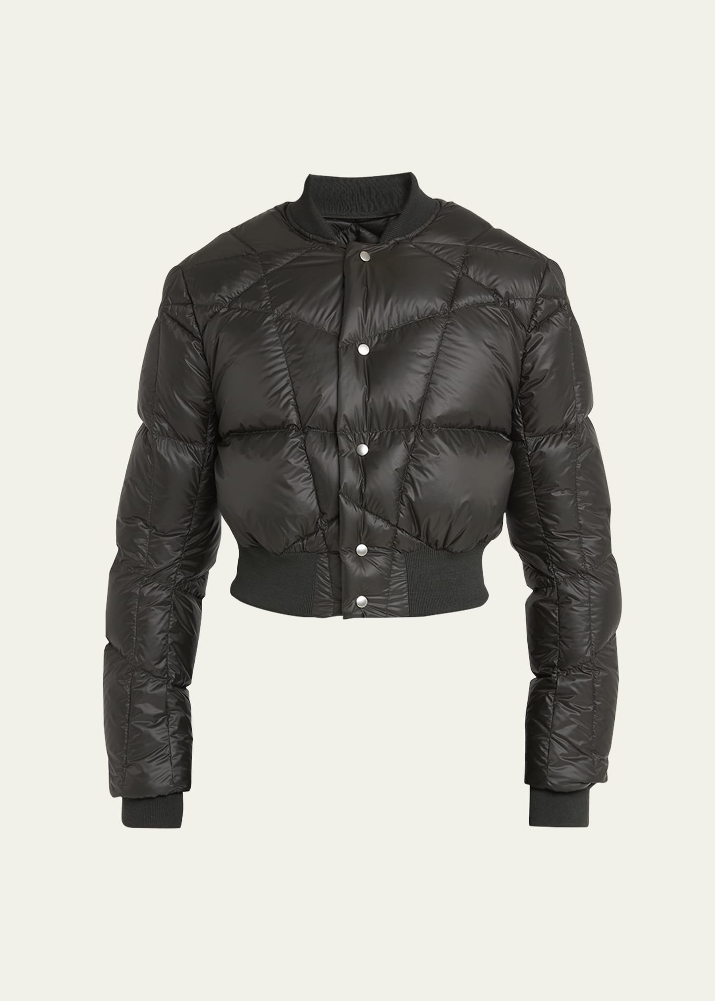 Rick Owens Men's Allover Stitch Cropped Bomber Jacket - Bergdorf Goodman