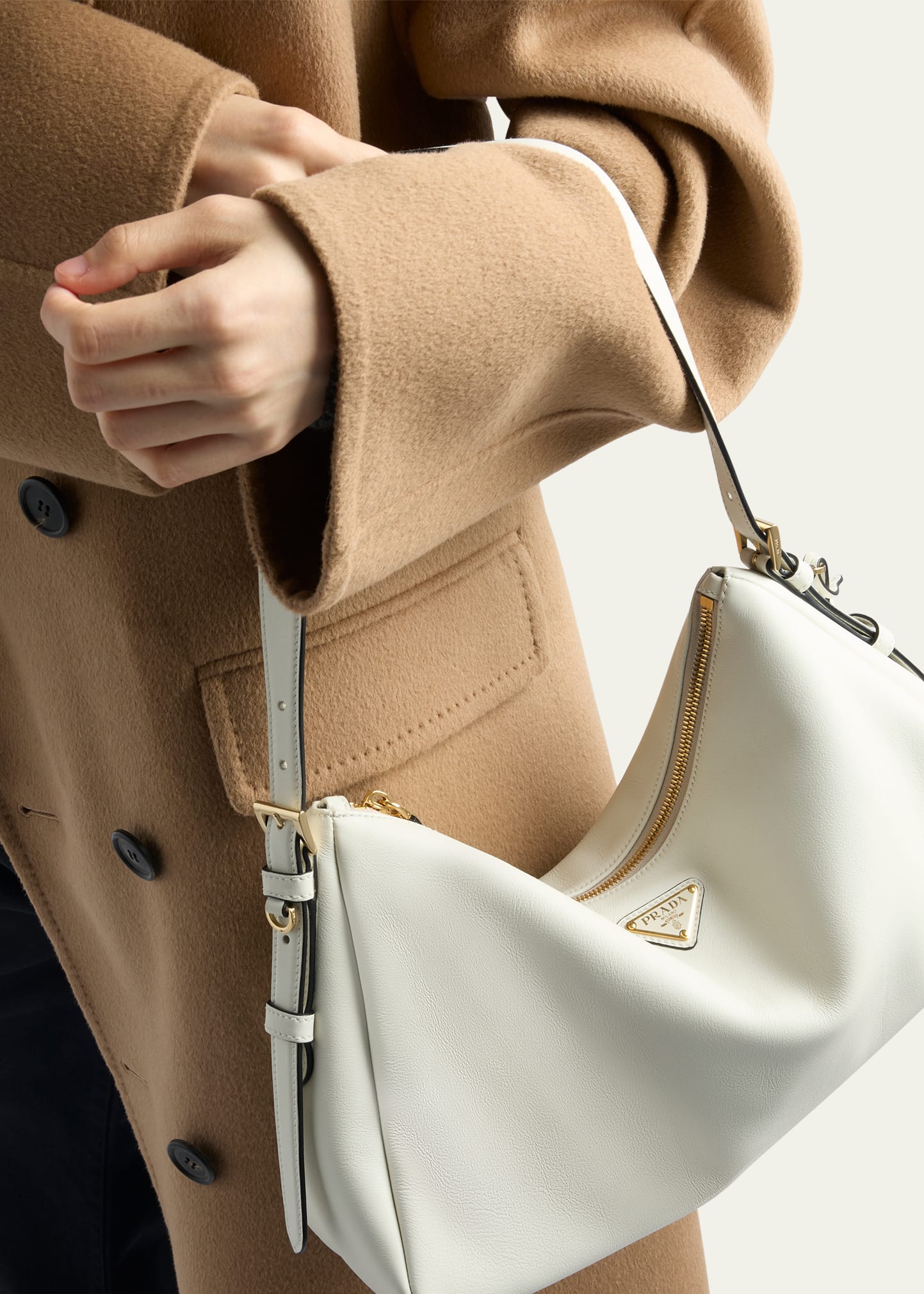 Prada Aimee Grain Leather Shoulder Bag - Bergdorf Goodman