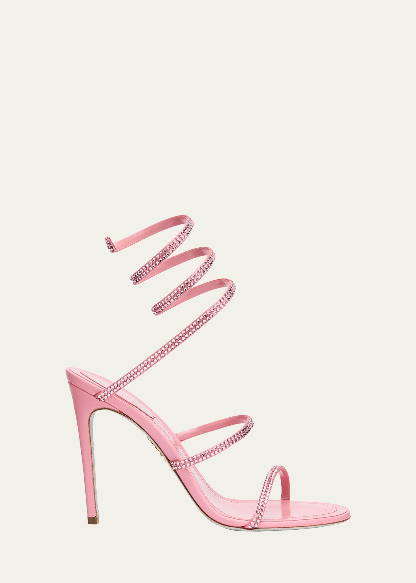 Rene Caovilla Cleo Satin Strass Snake-Wrap Sandals