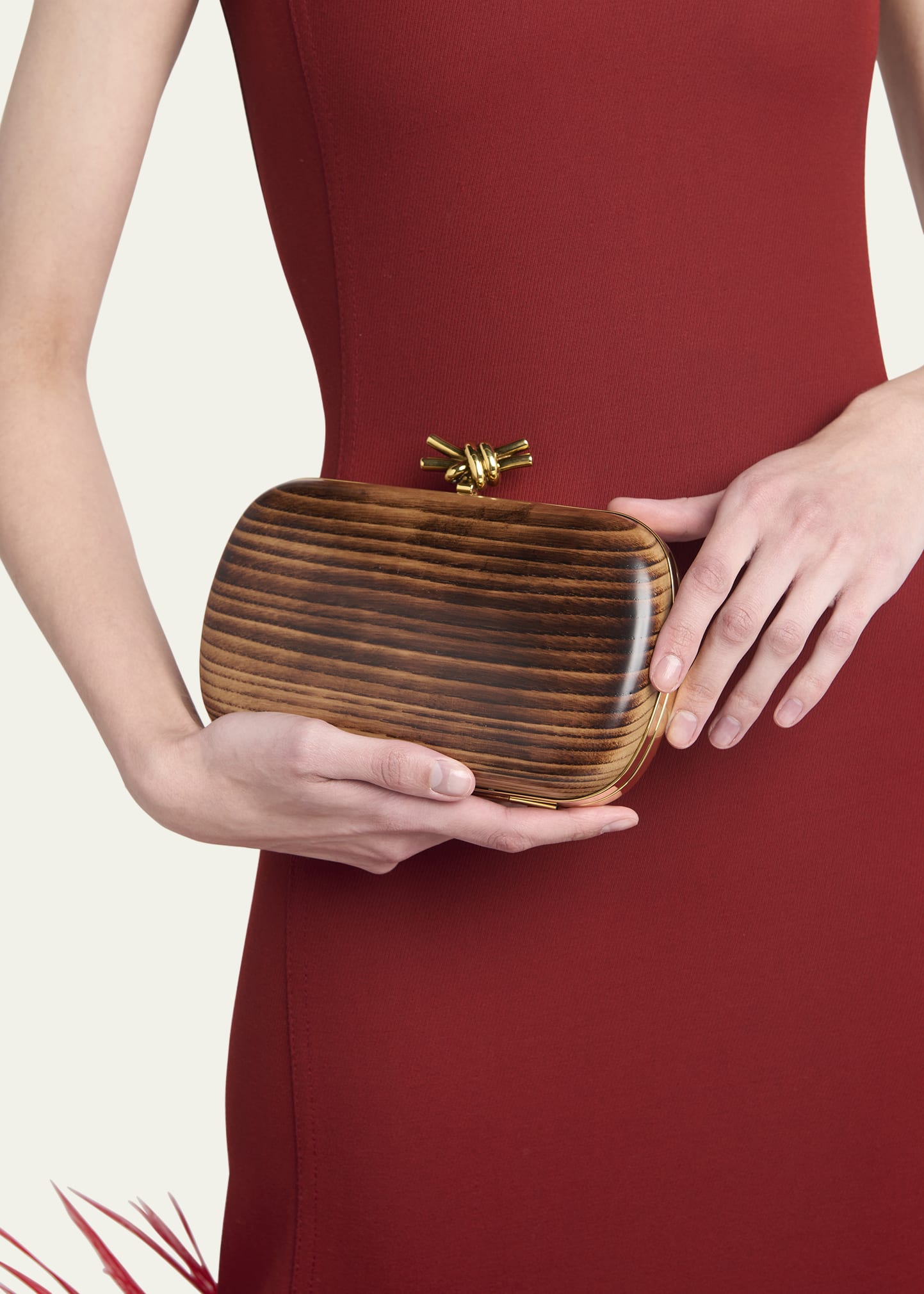 Bottega Veneta Knot Shou Sugi Ban Wood Clutch Bag - Bergdorf Goodman