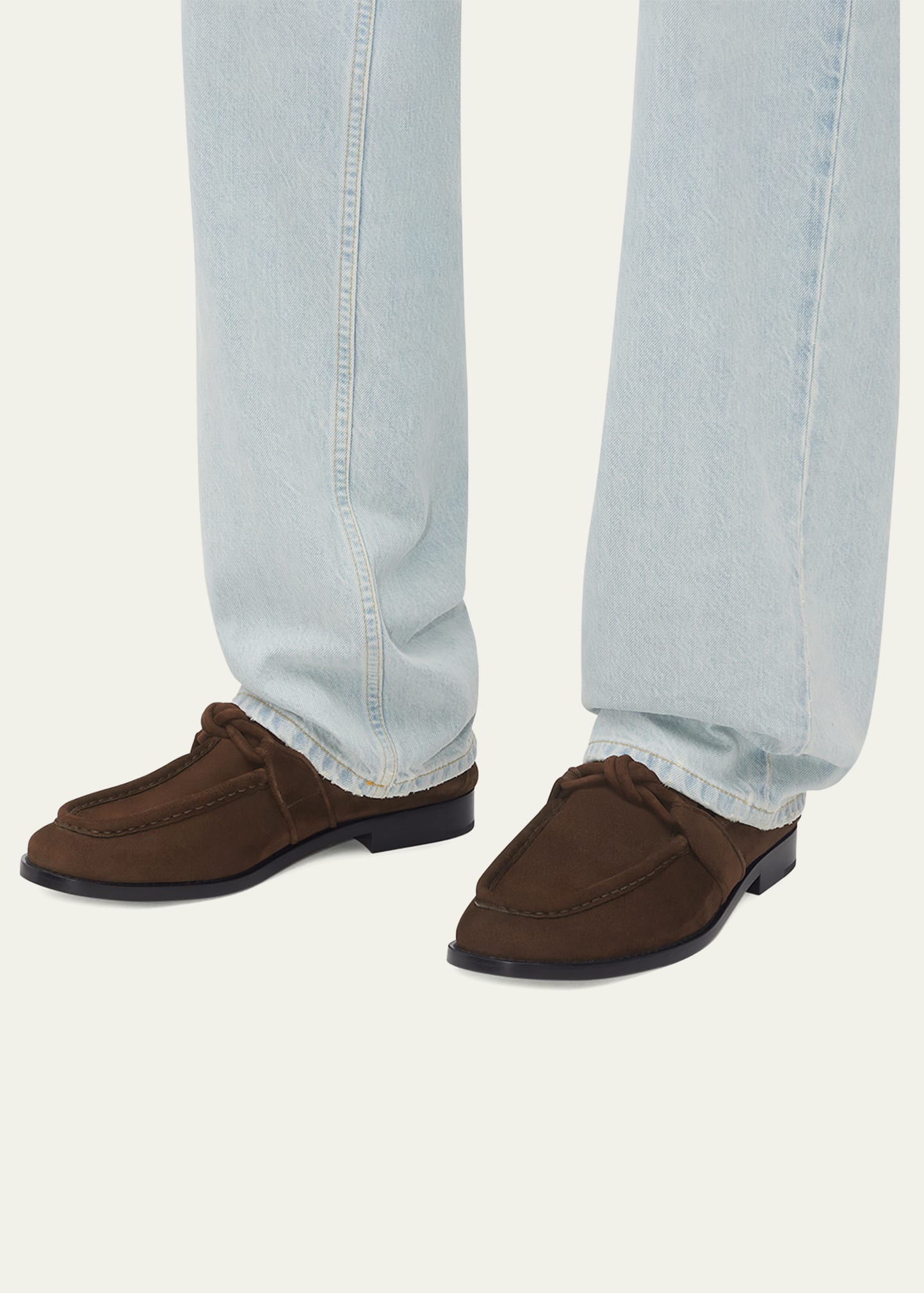Bottega Veneta Men's Astaire Suede Knot Loafers - Bergdorf