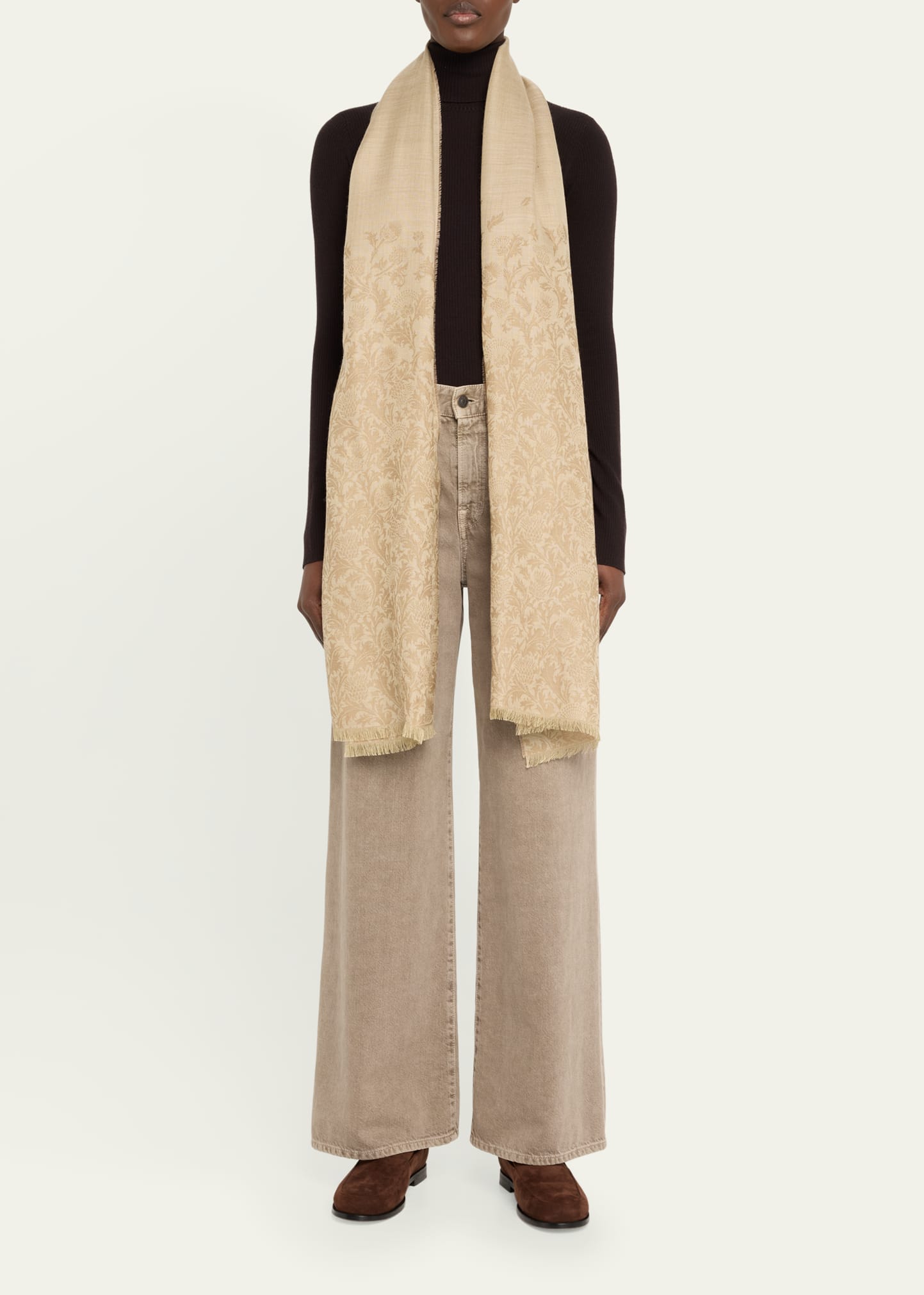 Loro Piana Printed Cashmere-Silk Scarf - Bergdorf Goodman