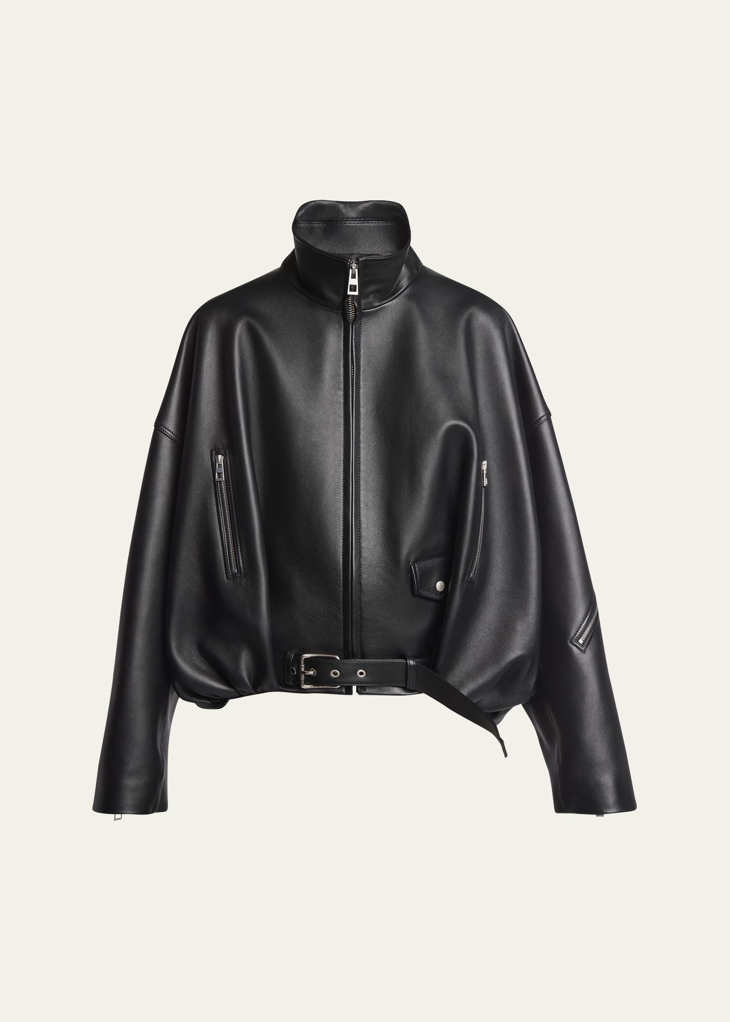 【roughlow】Eco Leather Balloon Blouson Loewe Leather Balloon Jacket with Zipper Detail - Bergdorf Goodman