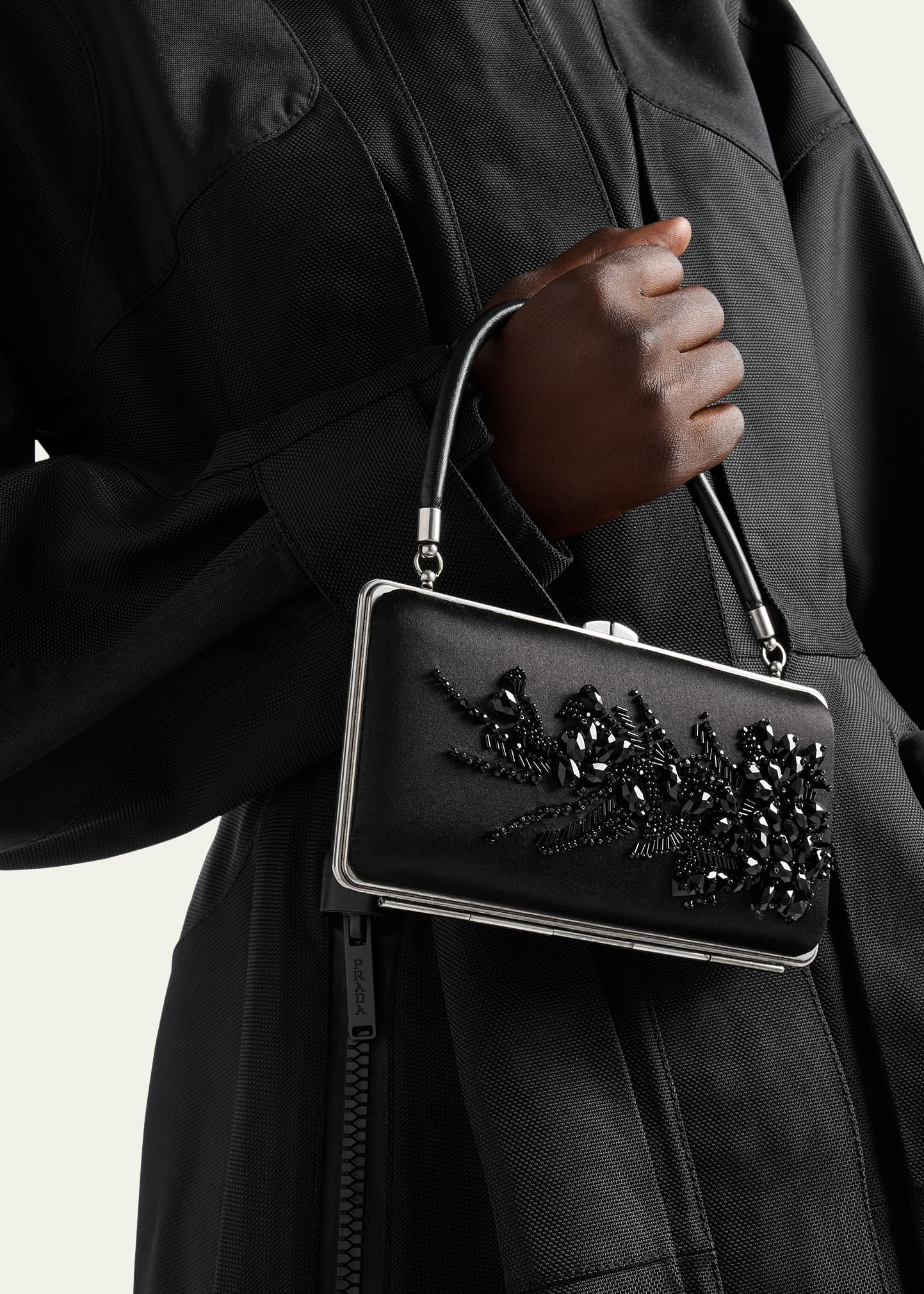 Prada Embellished Satin Minaudiere - Bergdorf Goodman