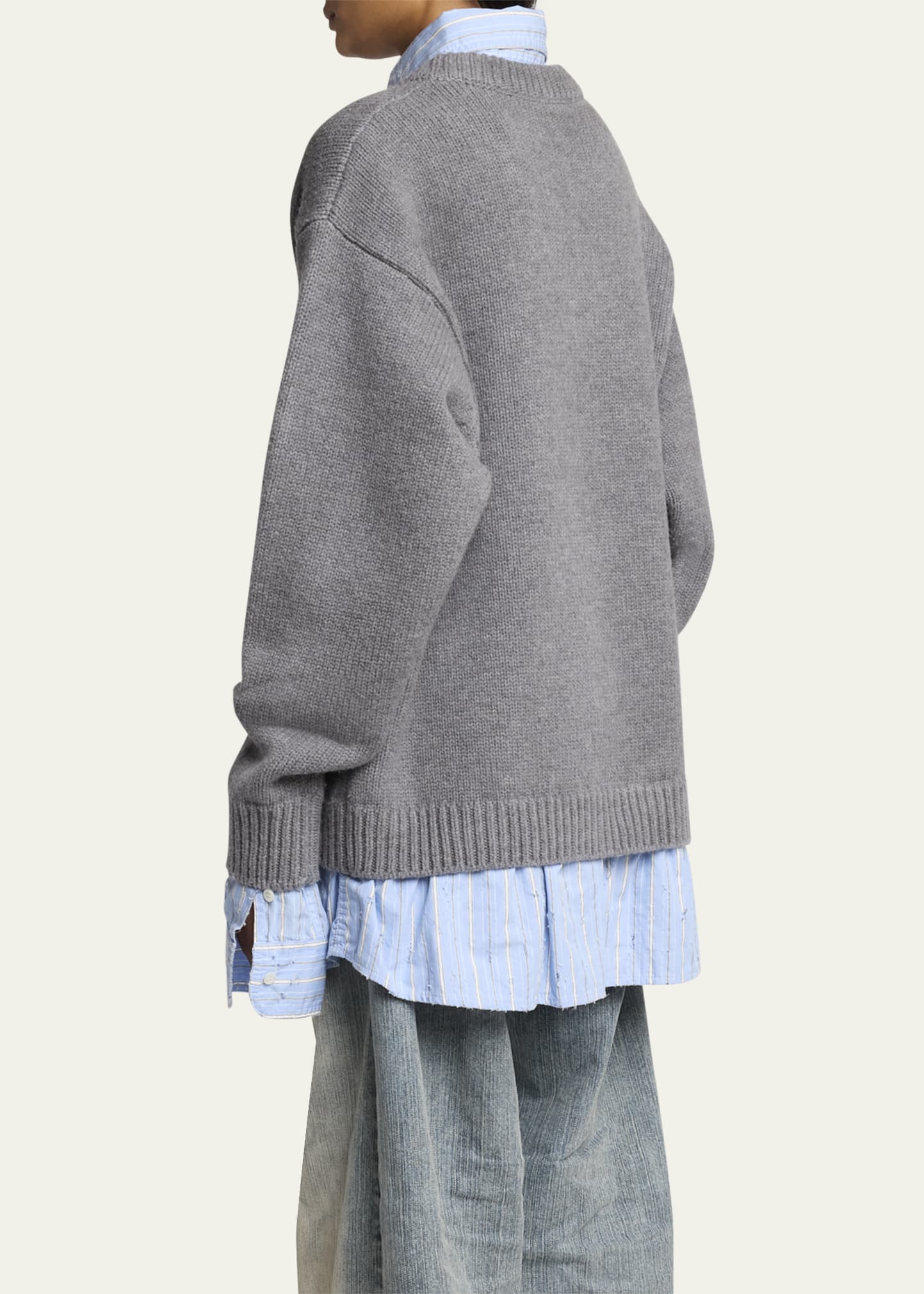 Balenciaga Layered Oversized Cotton Sweater - Bergdorf Goodman