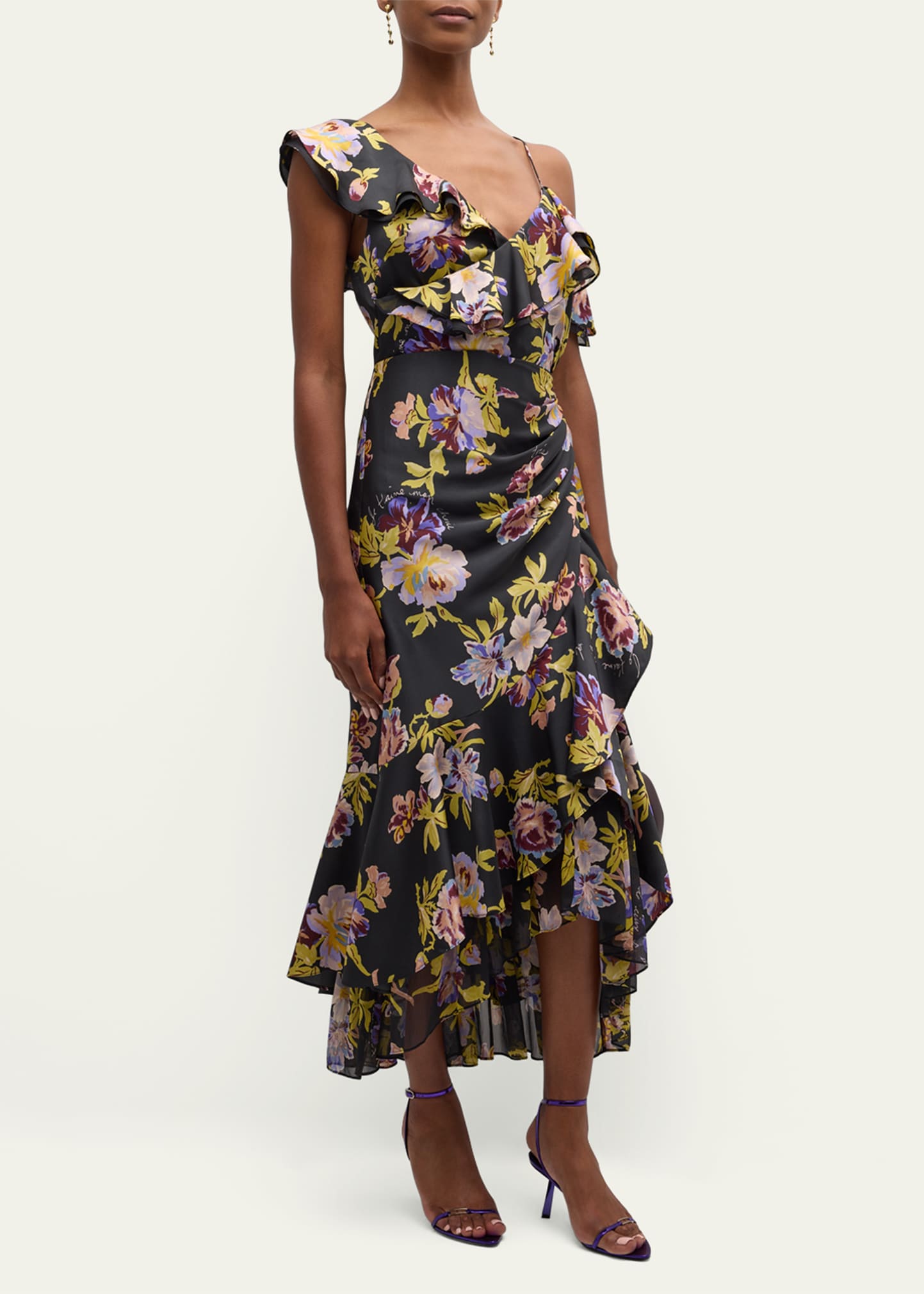cinq a sept one shoulder dress NEW CINQ A SEPT SANDRA CUTOUT ONE SHOULDER GOWN DRESS $695 Sz 6 BLACK  NORDSTROM