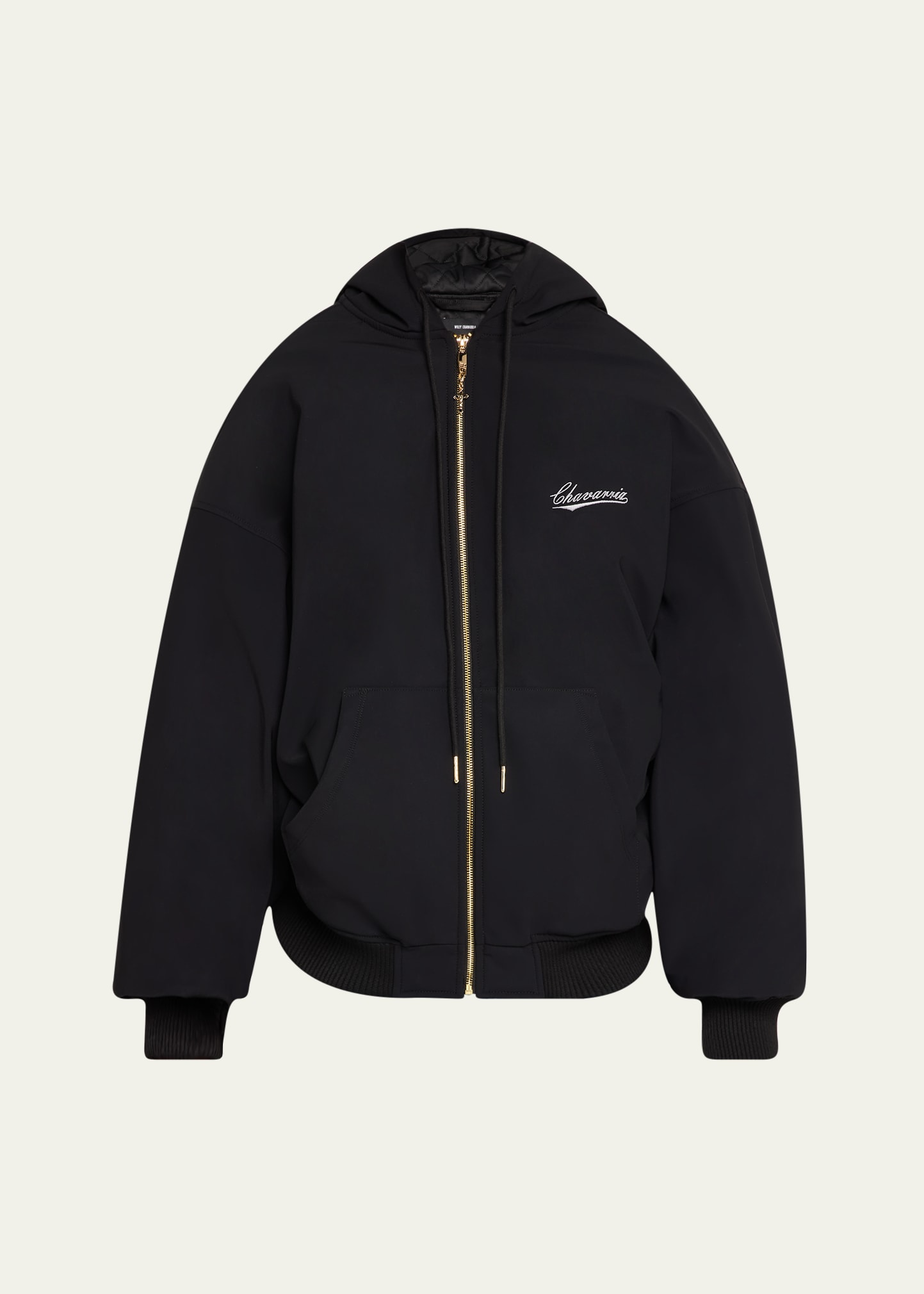 Willy Chavarria Men's Juggernaut Heavy Nylon Hooded Jacket