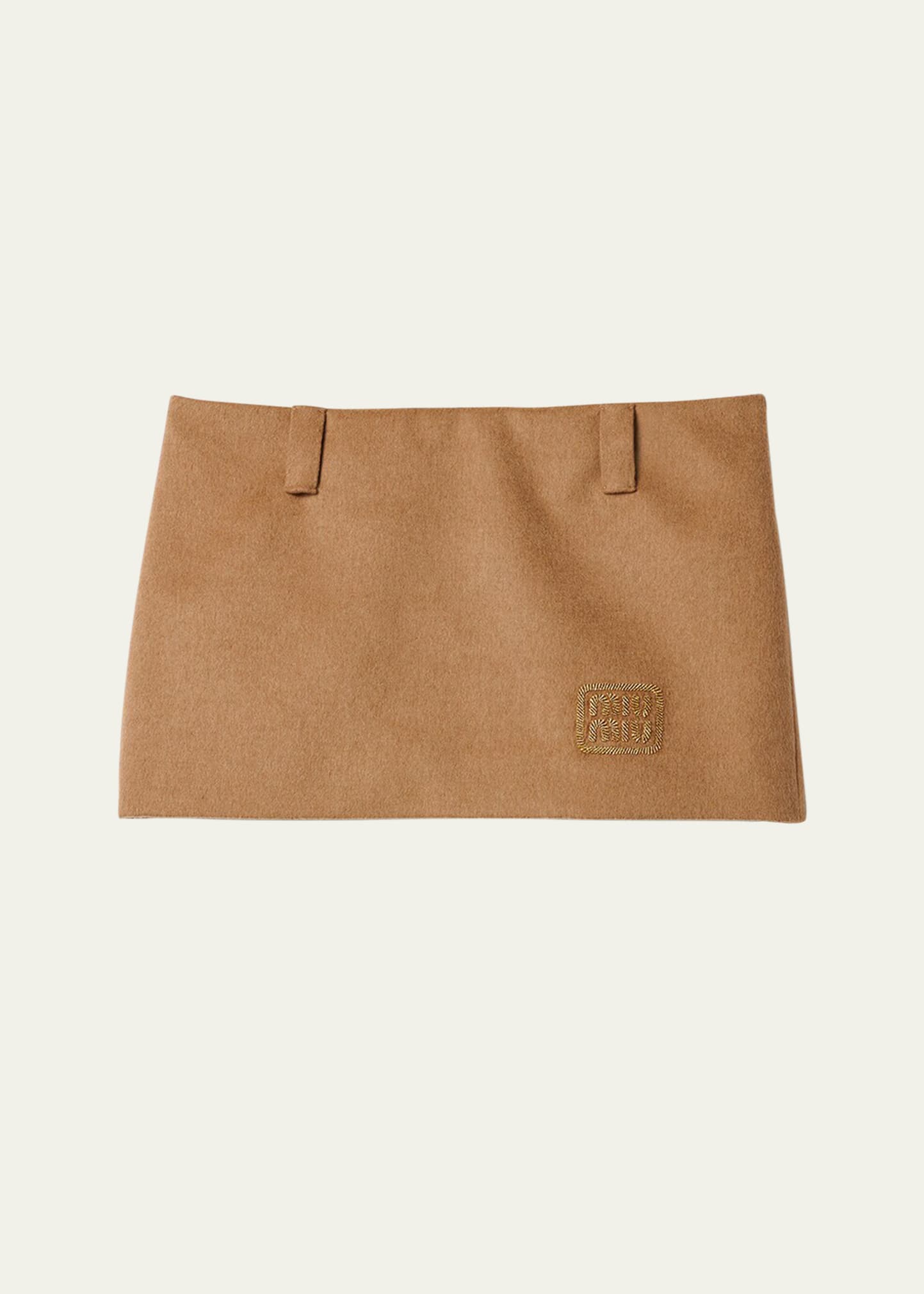 スカート MiuMiu SS25 Beige camel skirt (MG2344SOOO165 F0040) 中古・古着通販】MIU MIU (ミュウミュウ) Pleated chino skirt