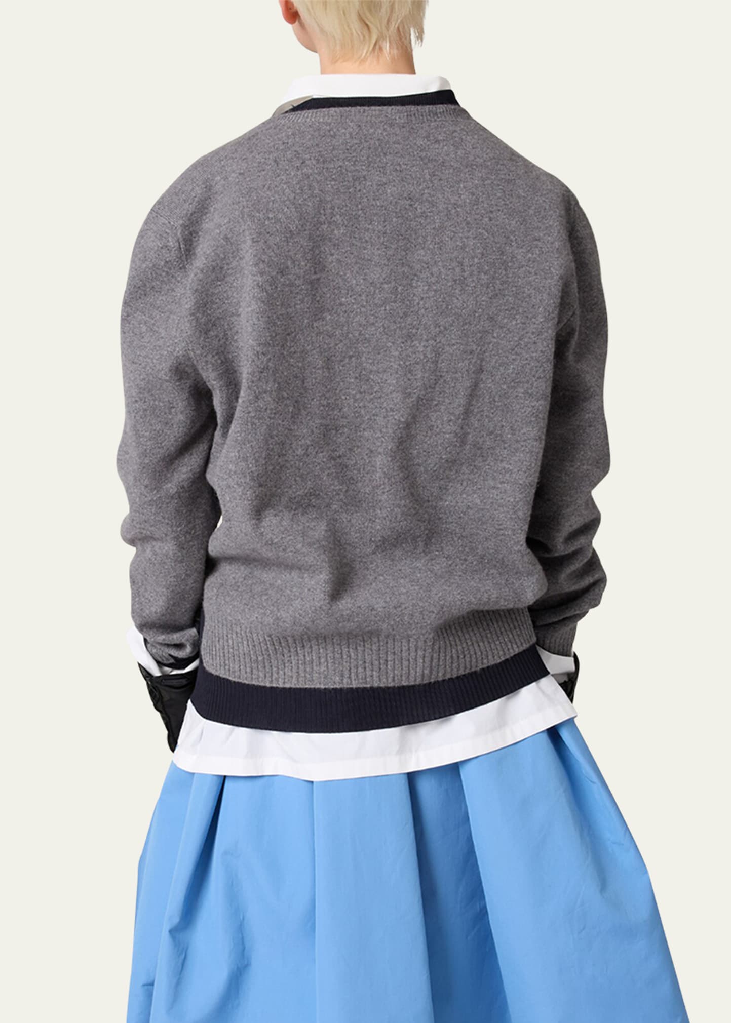 Miu Miu Layered V-Neck Oversized Cashmere Sweater - Bergdorf Goodman