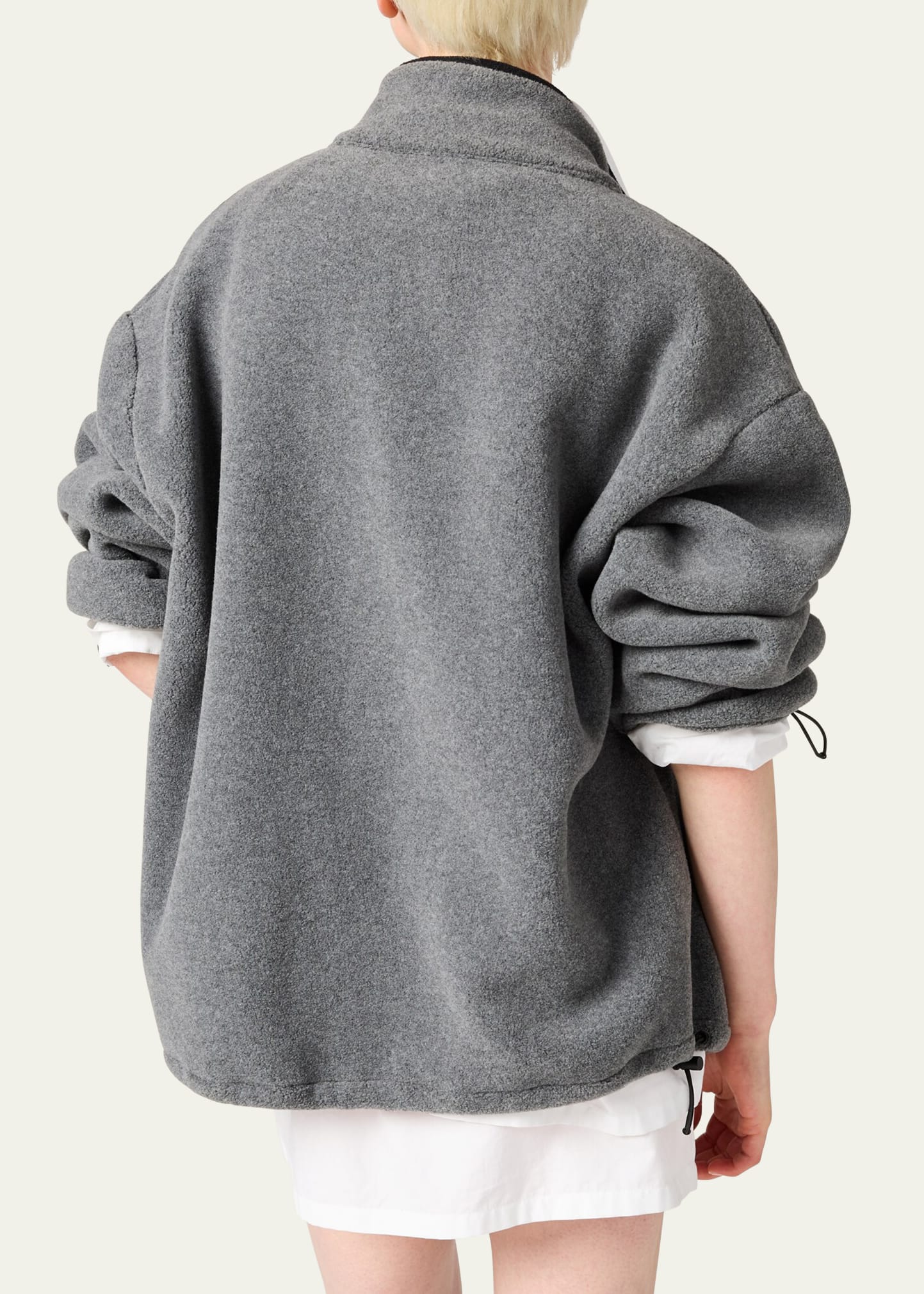 Miu Miu Fleece Oversized Drawcord Sweatshirt - Bergdorf Goodman