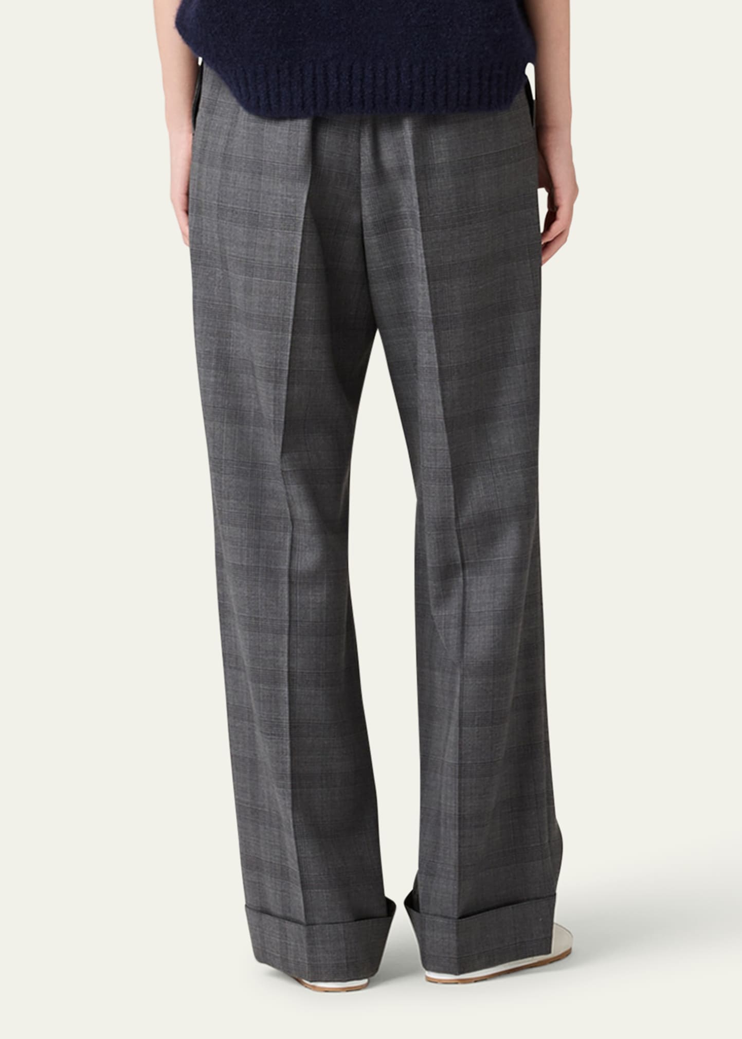 パンツ miumiu 90s archive wool tweed gray pants Miu miu checked trousers — Secundo Store