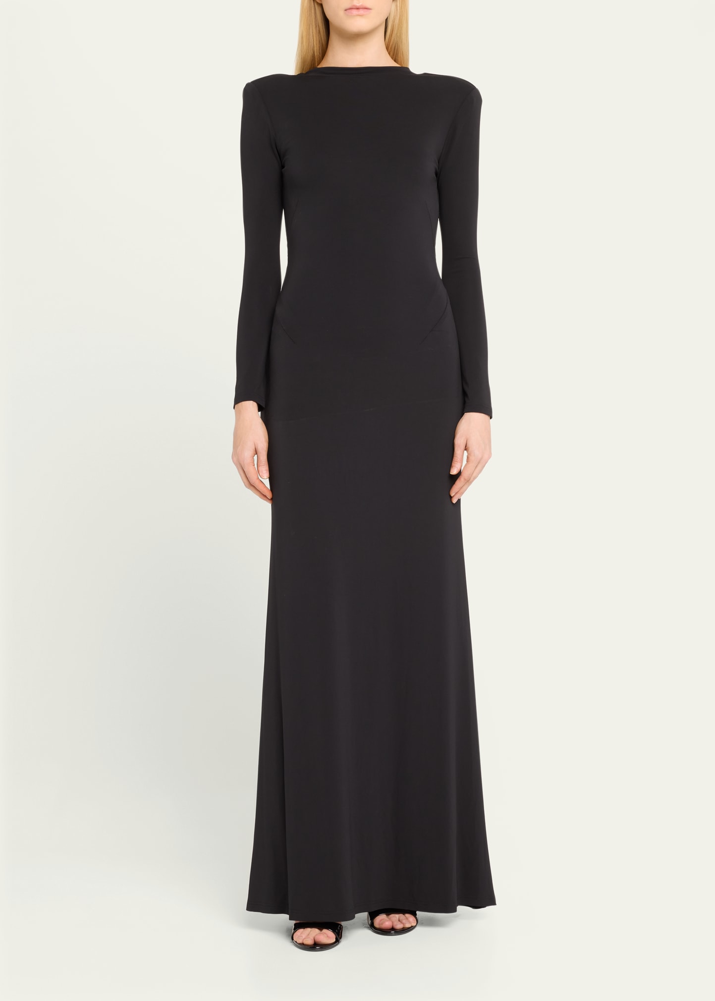 blue ribbed dress long sleeve Wholesale MOQ6 Backless Round Neck Long Sleeve Sweater Dress
