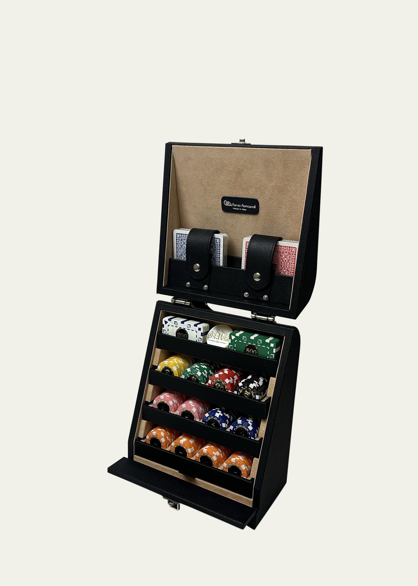 Renzo Romagnoli Dollaro Leather Vertical Poker Set - Bergdorf Goodman