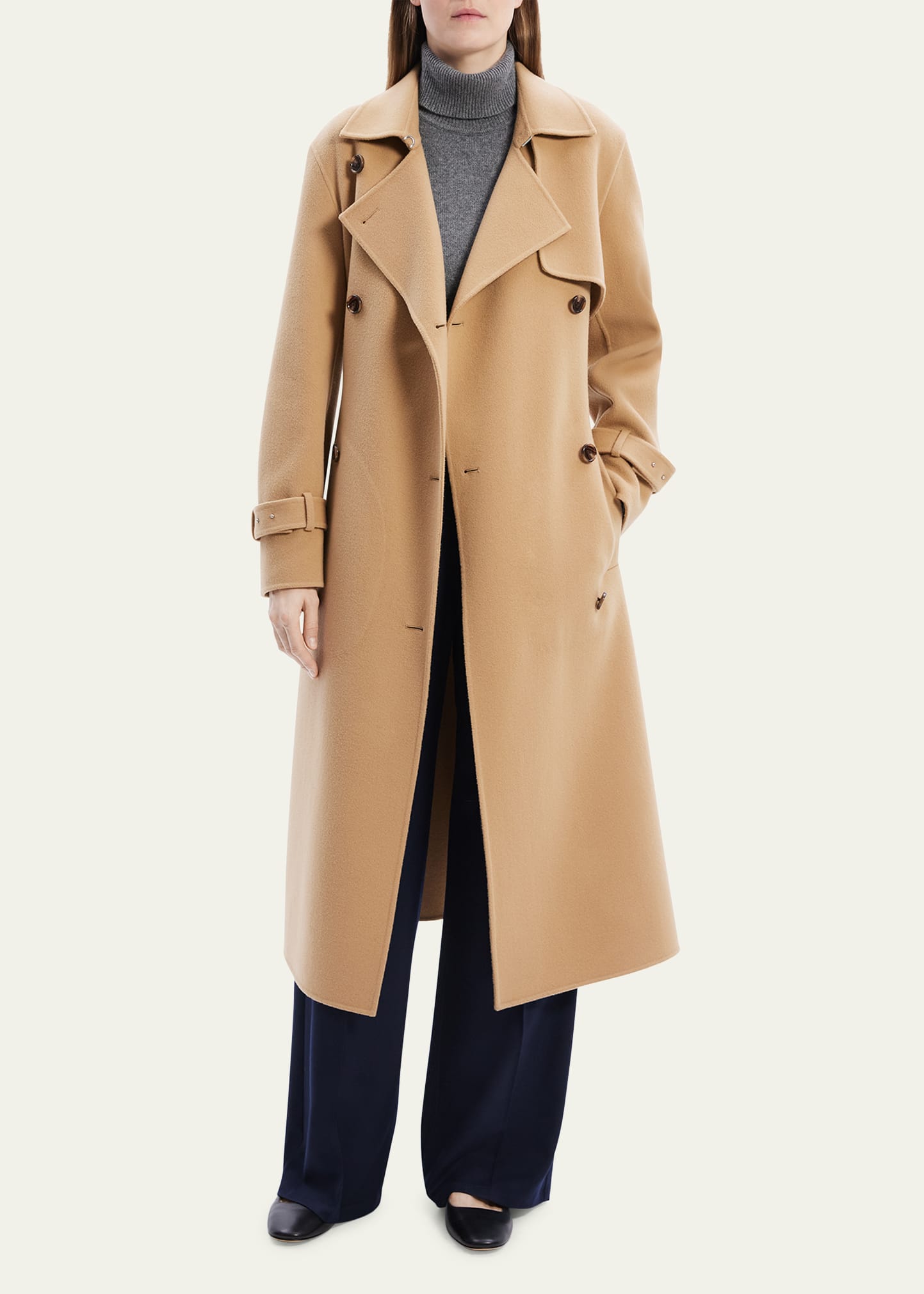 Theory New Divide Double-Face Wool Trench Coat - Bergdorf Goodman