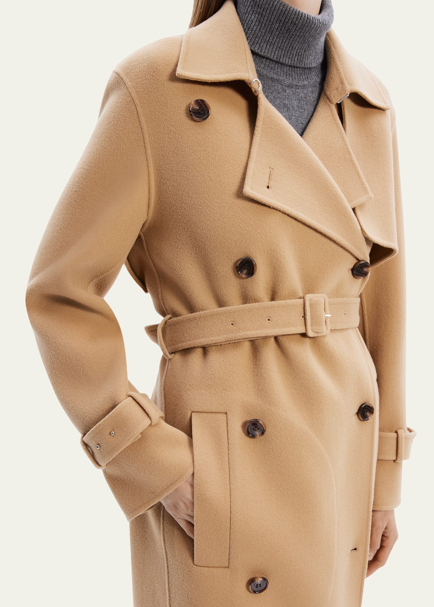 Theory New Divide Double-Face Wool Trench Coat - Bergdorf Goodman