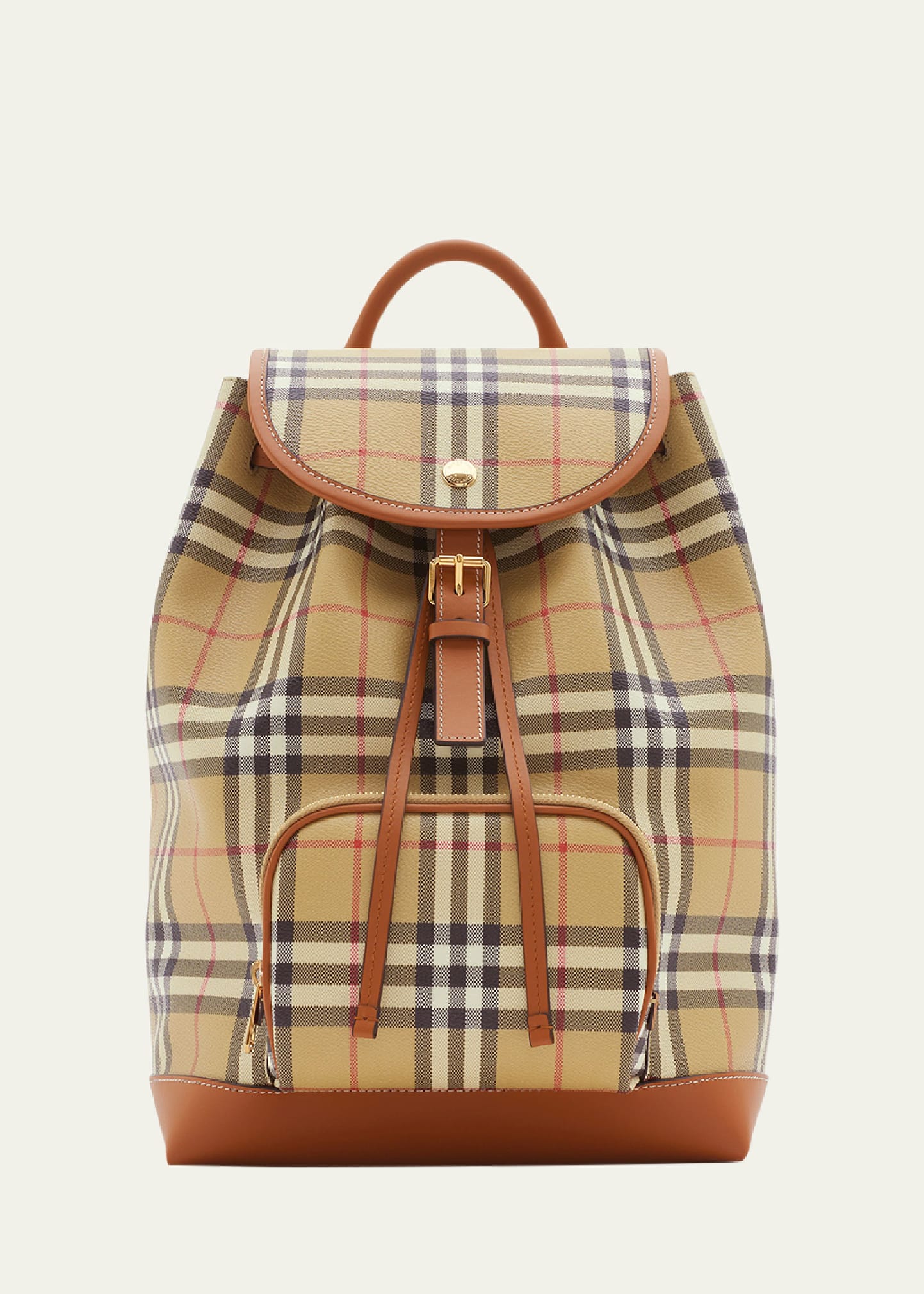 Burberry Check Drawstring Coated-Cotton Backpack - Bergdorf Goodman