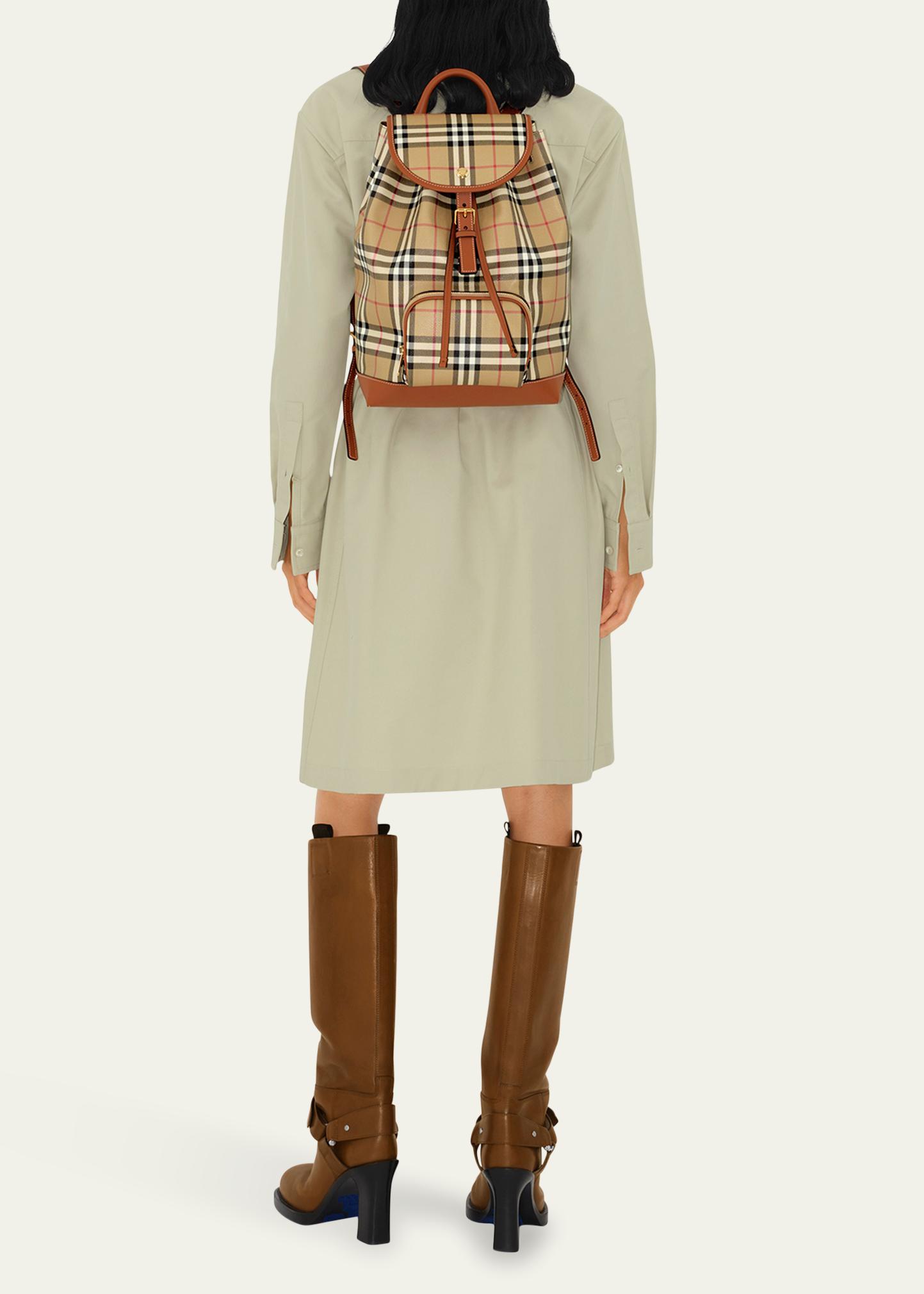 Burberry Check Drawstring Coated Cotton Backpack Burberry Check Drawstring Coated-Cotton Backpack - Bergdorf  main image 2
