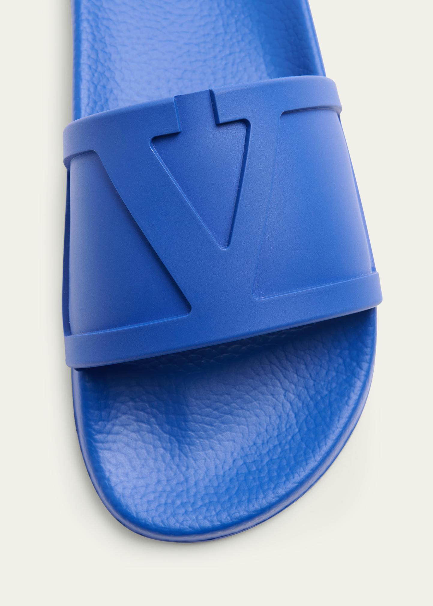 Valentino Garavani men’s slides 
Perfect condition size 42 VALENTINO GARAVANI V Logo Sandals BLACK | Base Blu main image 2