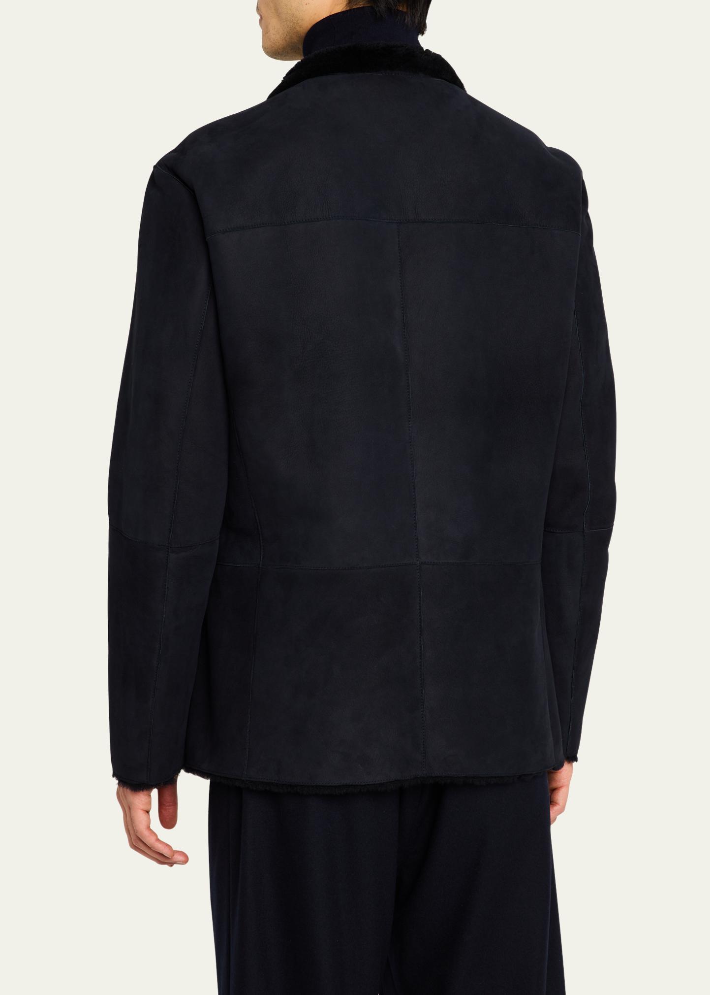Giorgio Armani Men's Suede Shearling Jacket - Bergdorf Goodman