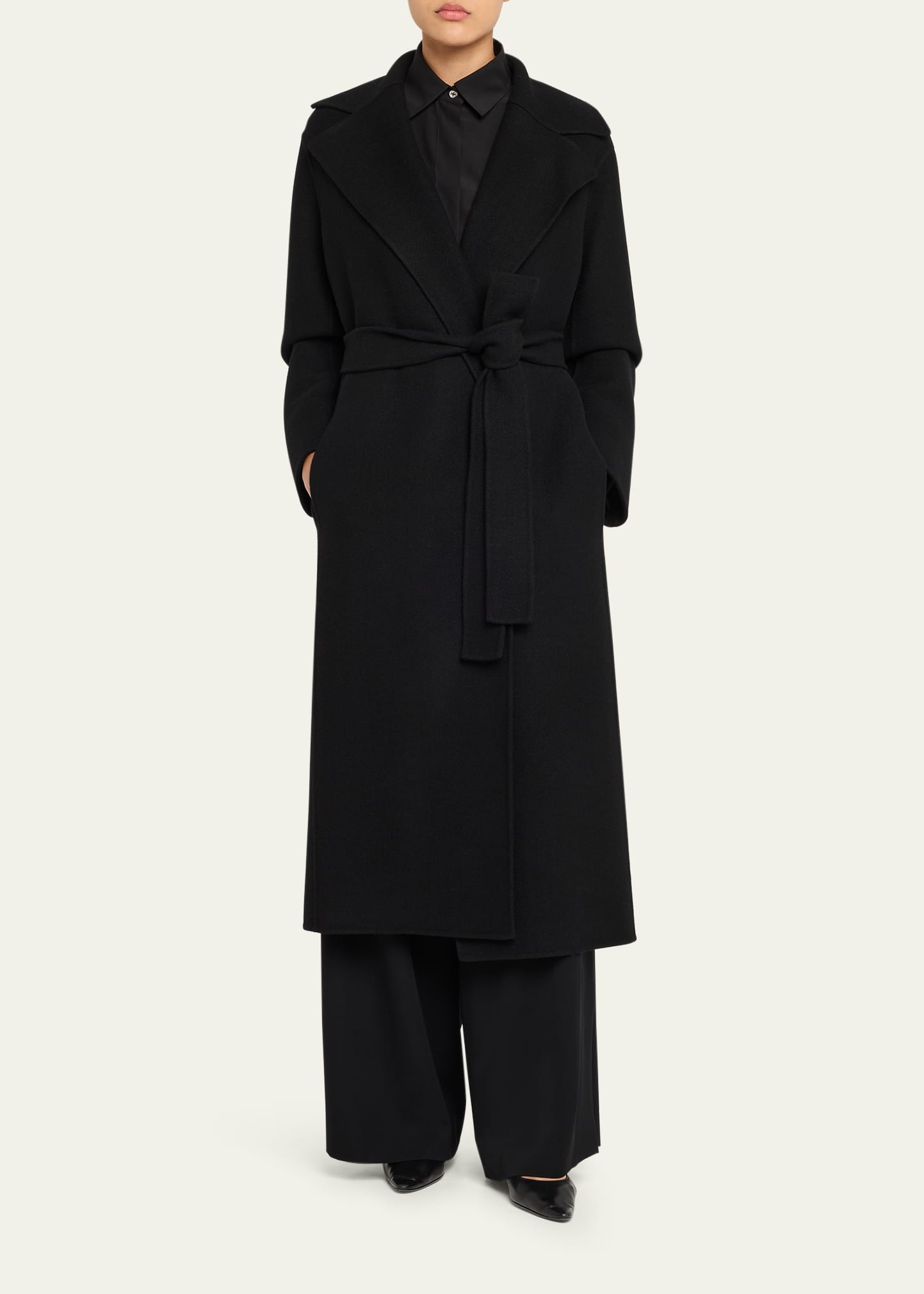 THE ROW Malika Belted Long Wrap Coat - Bergdorf Goodman