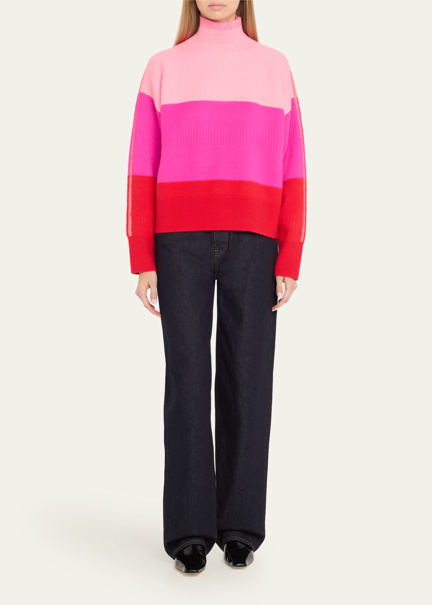 CHRISTOPHER JOHN ROGERS クリストファー・ジョン・ロジャーズ アルパカウールタートルネックニットセーター パープル XS  ITVKK25BHNV4 CHRISTOPHER JOHN ROGERS Colorblock Brushed Oversized