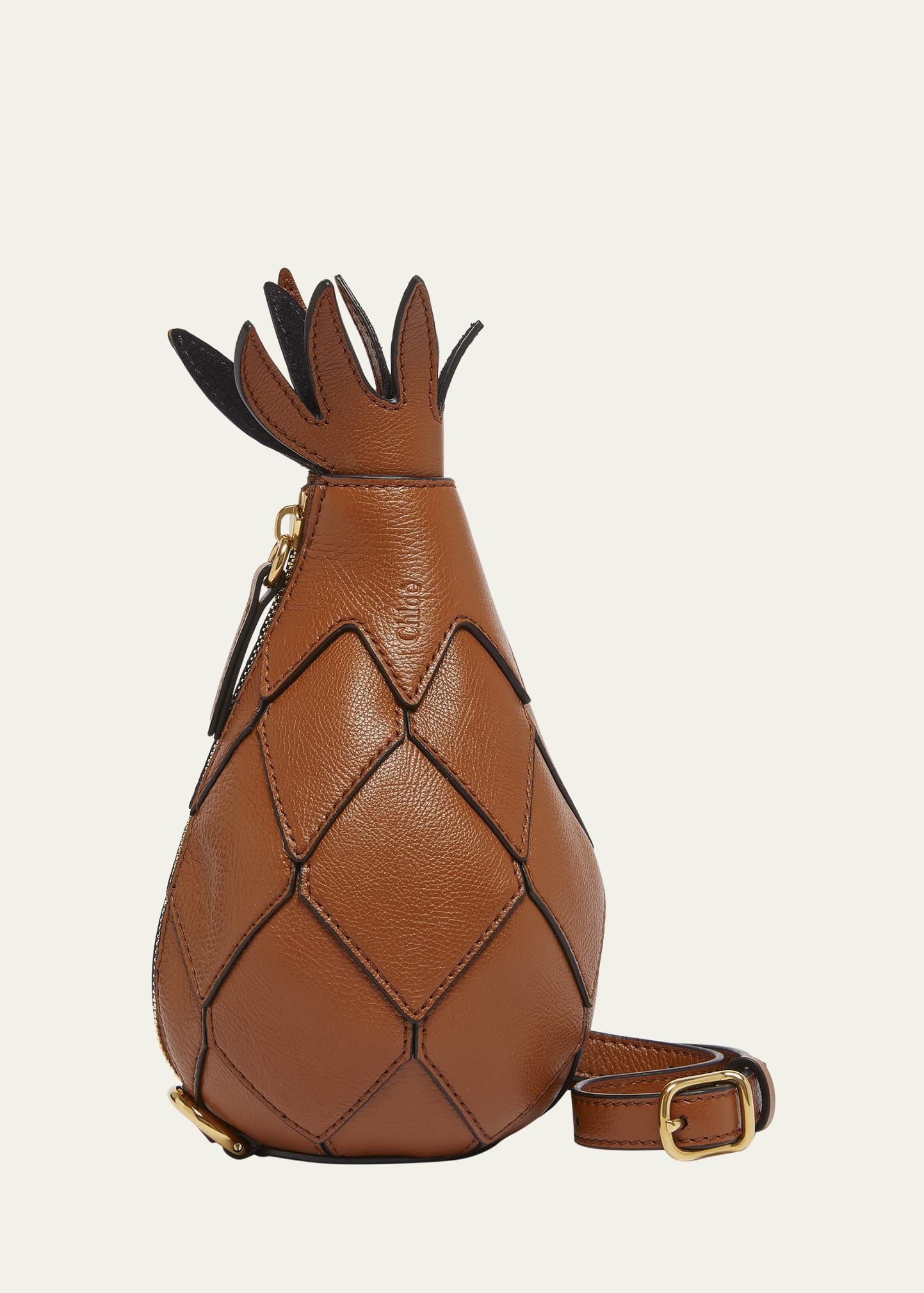 Chloe Bananas Pineapple Crossbody Bag in Calfskin Leather