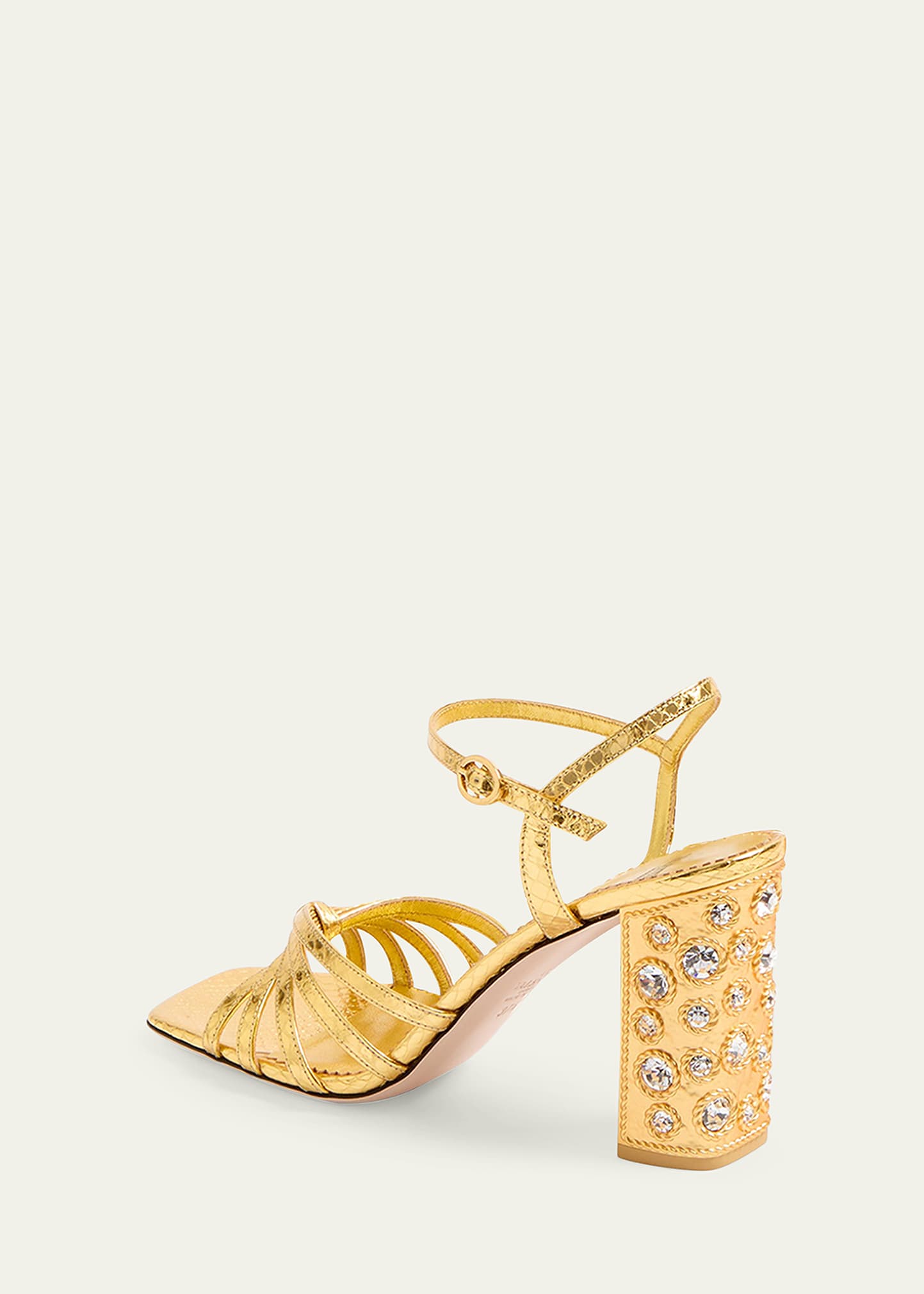 Valentino Garavani Metallic Jewel Ankle-Strap Sandals - Bergdorf