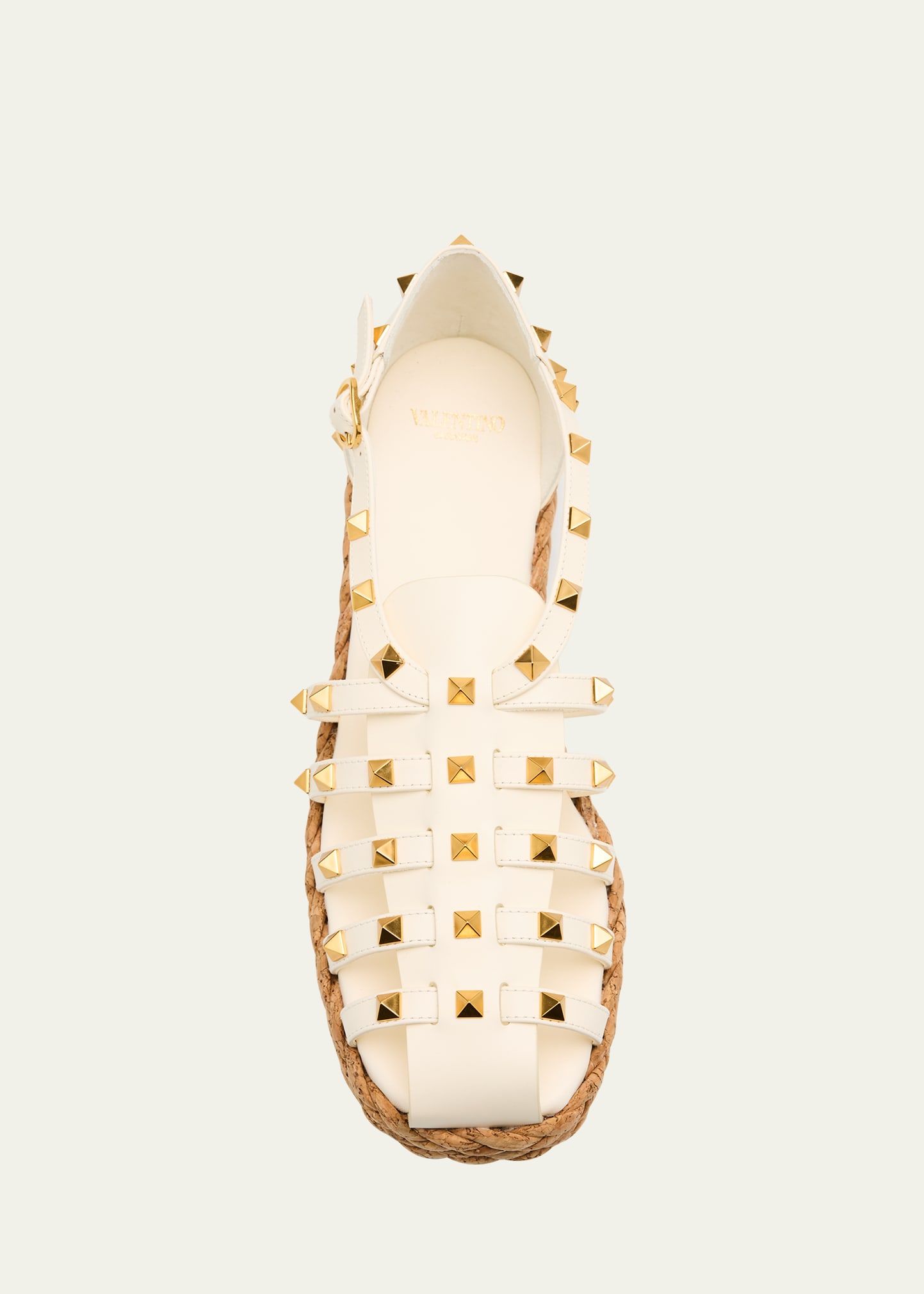 Valentino Garavani Rockstud Leather Espadrille Fisherman