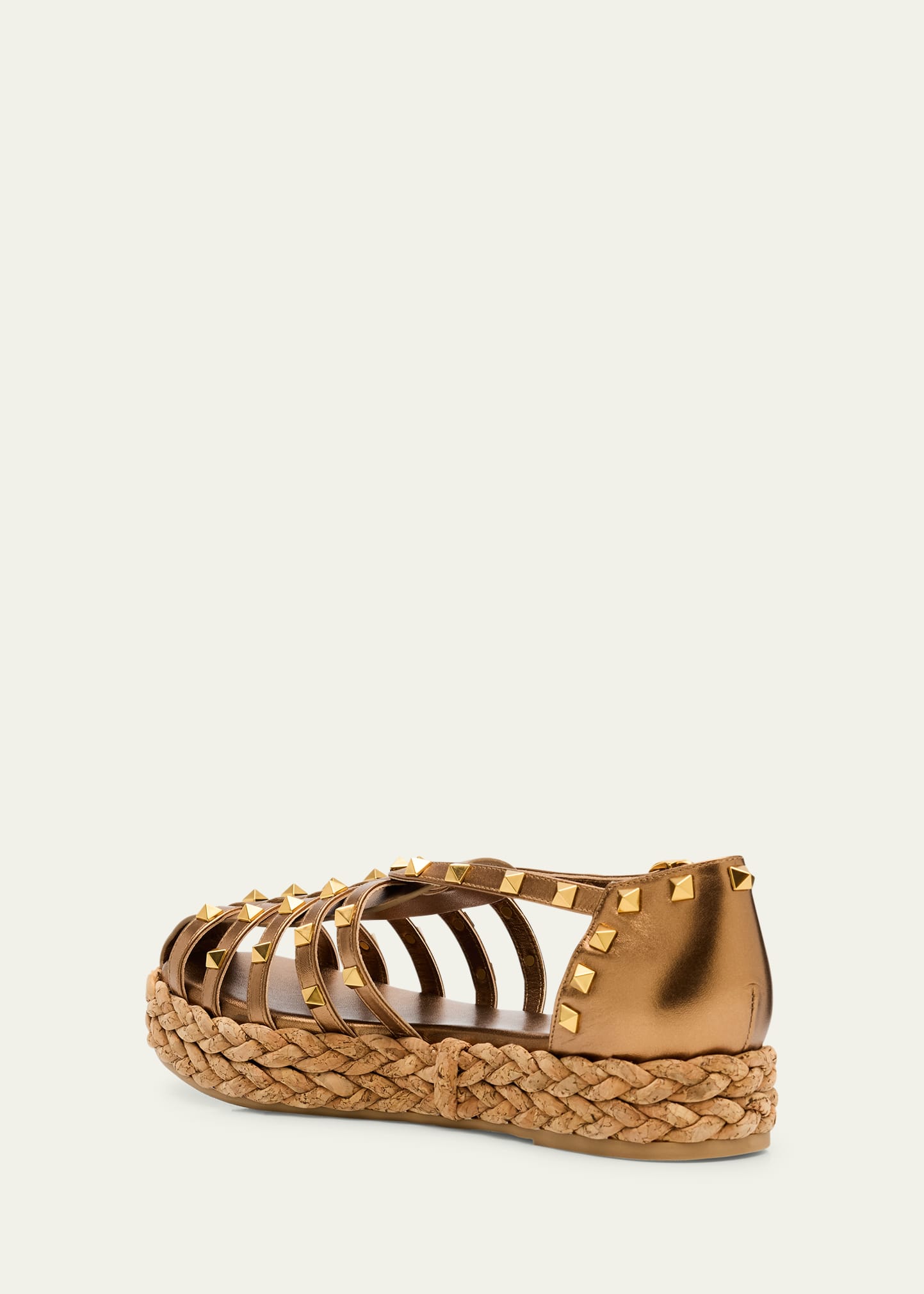 【関税＆送料込み】Valentino Garavani Fisherman Sandals Wit Valentino Garavani Rockstud Leather Espadrille Fisherman