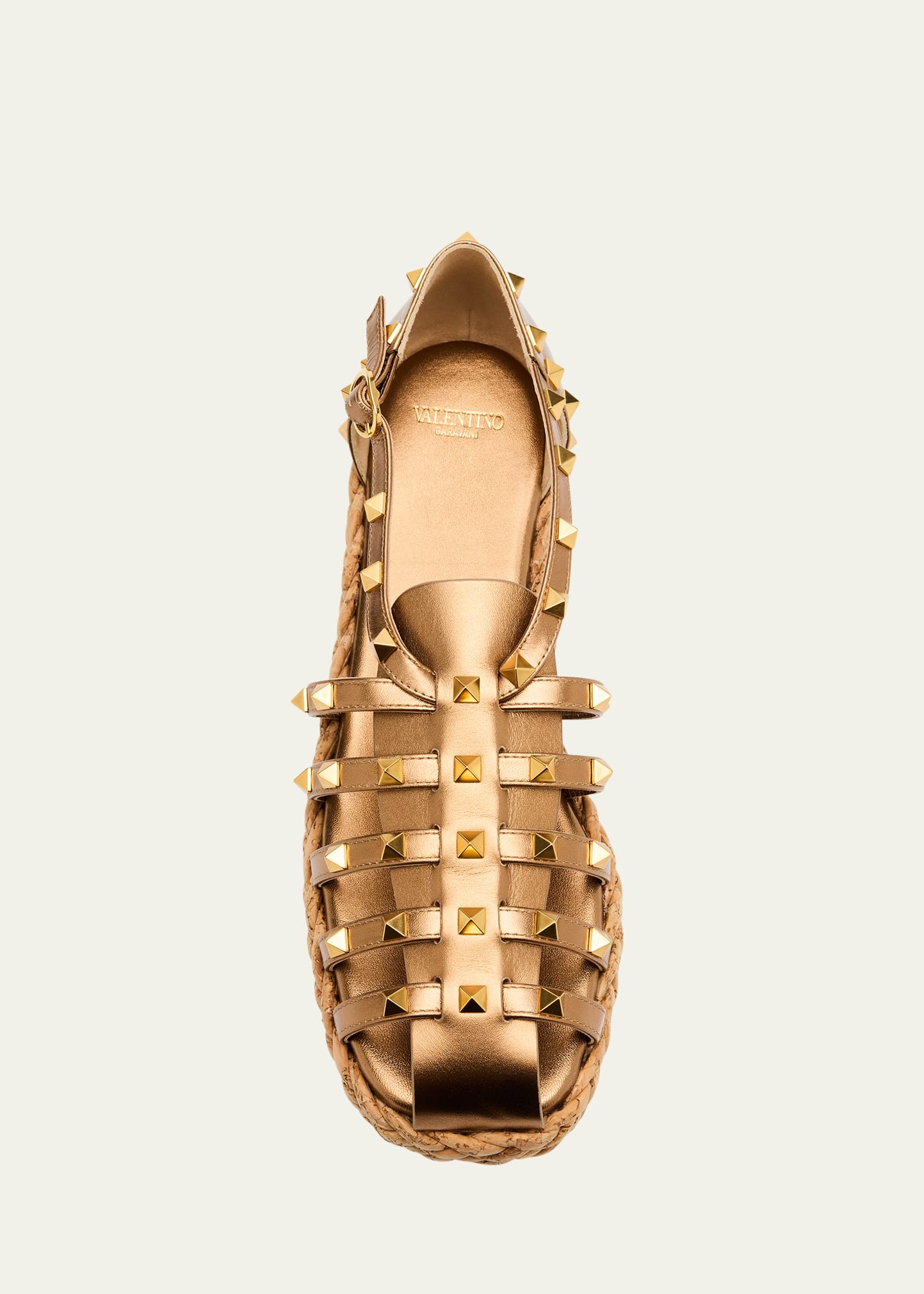 サンダル・ミュール VALENTINO CARAMEL FABRIC ROCKSTUD SANDALS Valentino Garavani Caramel Fabric Rockstud Sandals | italist