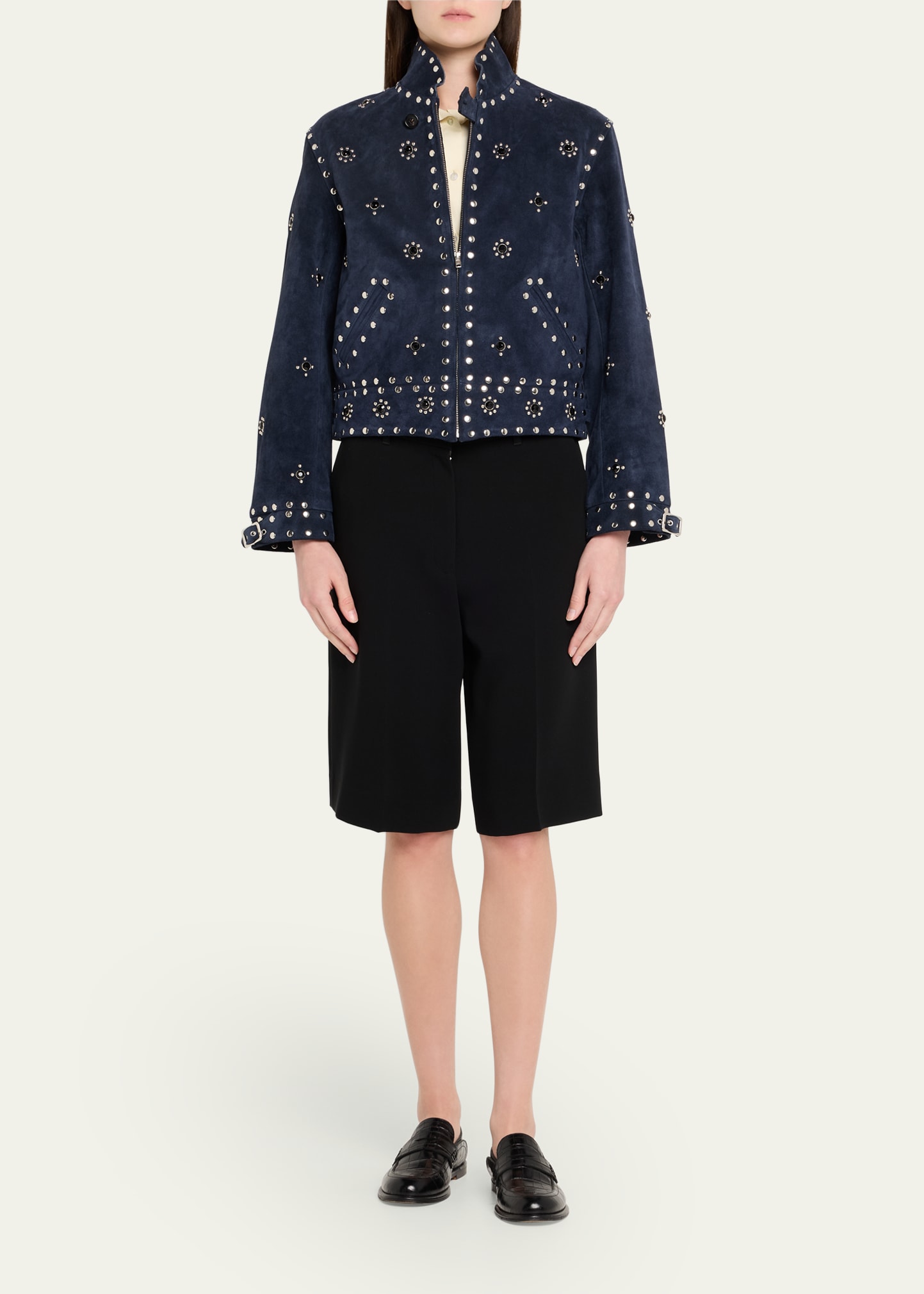 Bode Howard Studded Suede Jacket - Bergdorf Goodman