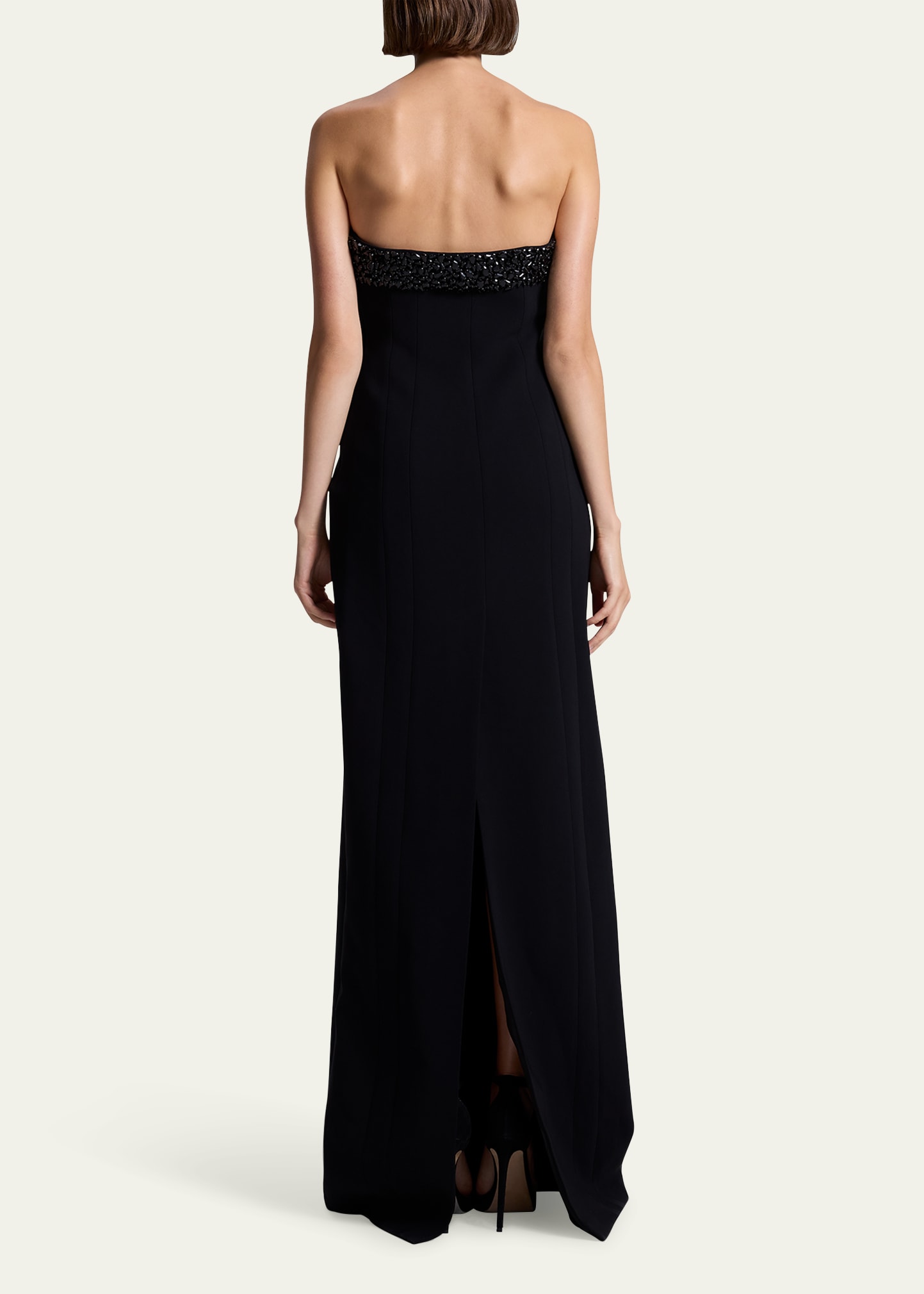 alc elizabeth dress black A.L.C. Women's Black Elizabeth Cotton Strapless Midi Sheath Dress Sz 0