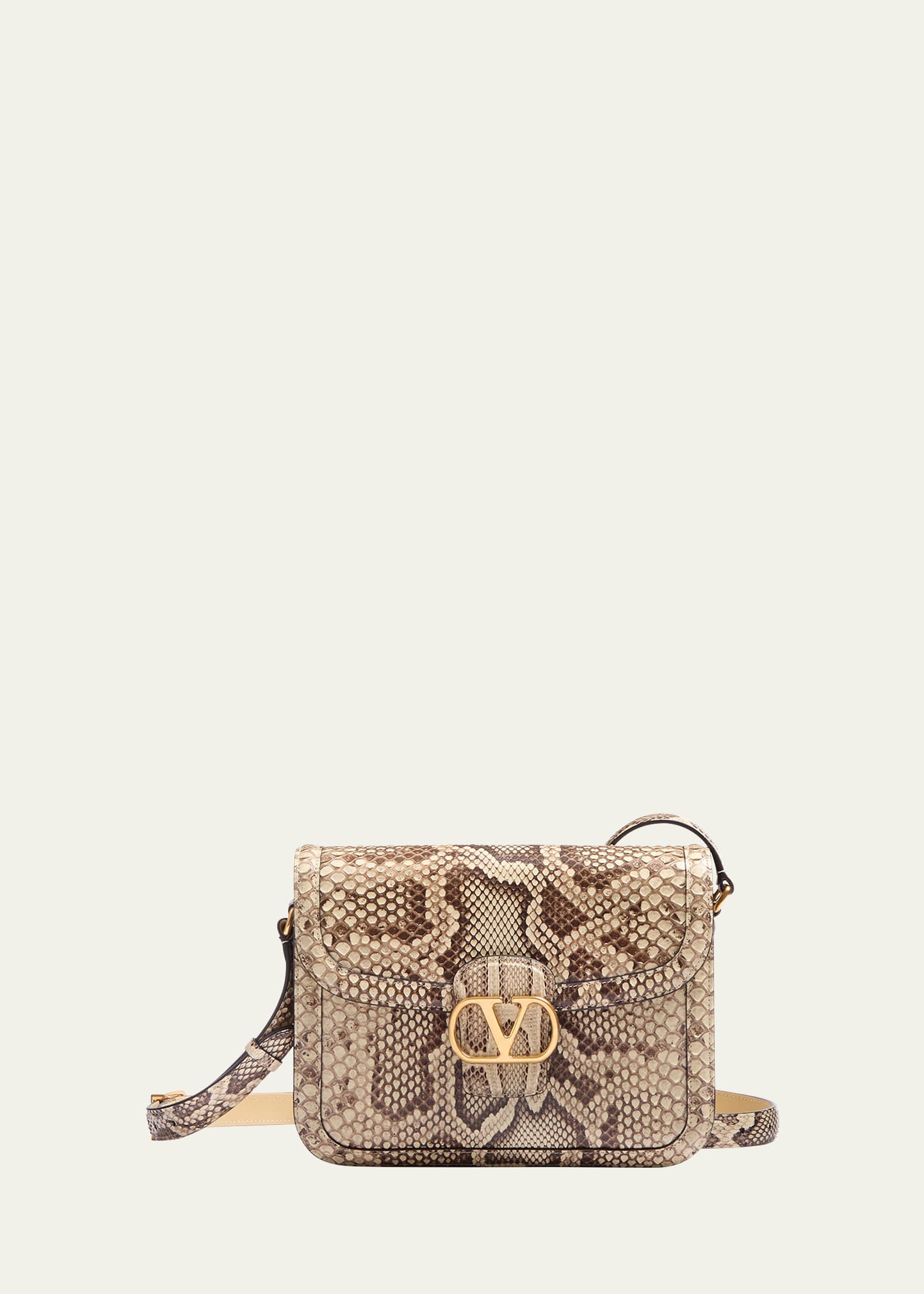 Valentino Garavani 9 to 5 Python-Print Leather Shoulder Bag