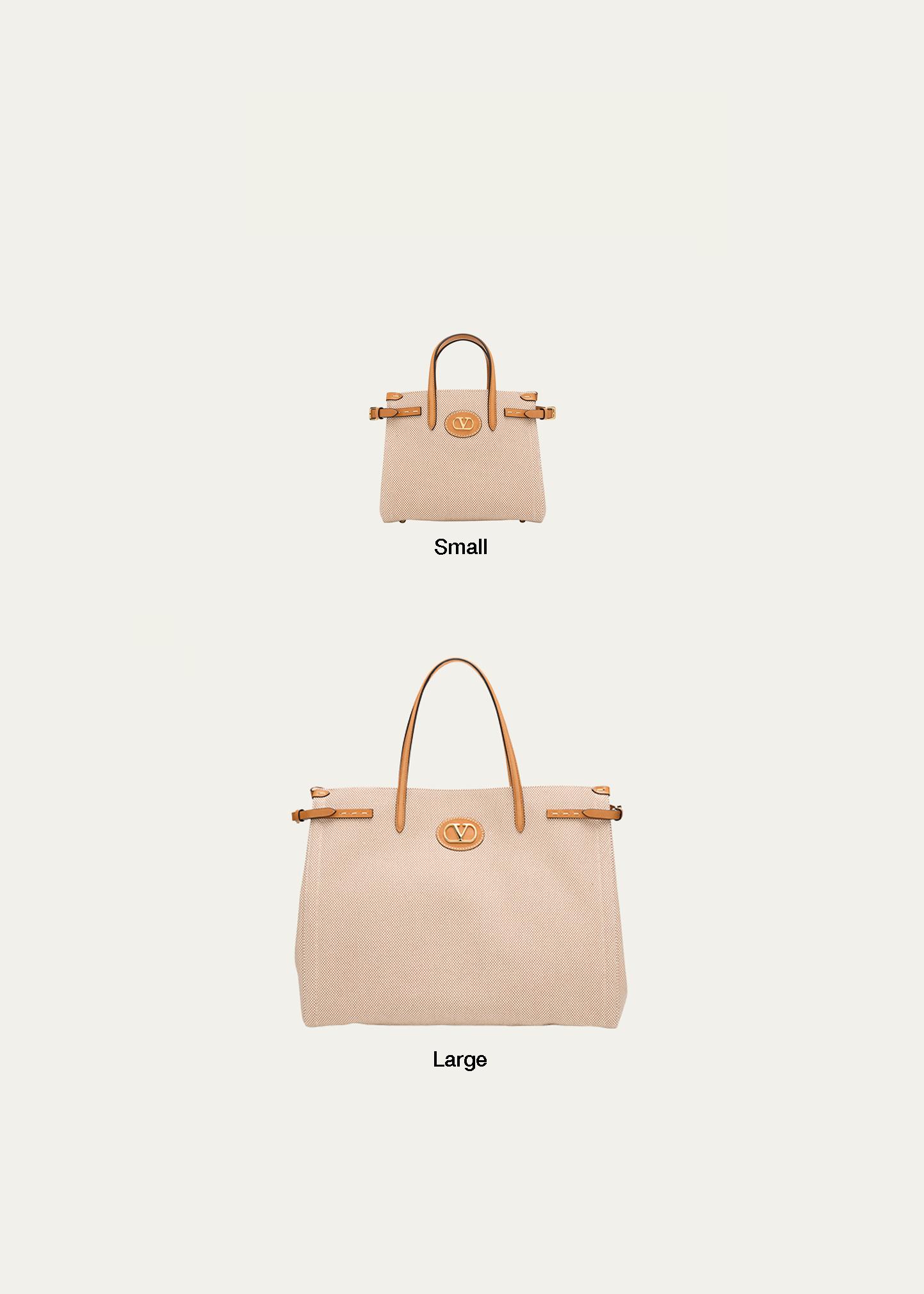 Valentino Garavani Antibes Small Canvas Shopping Tote Bag