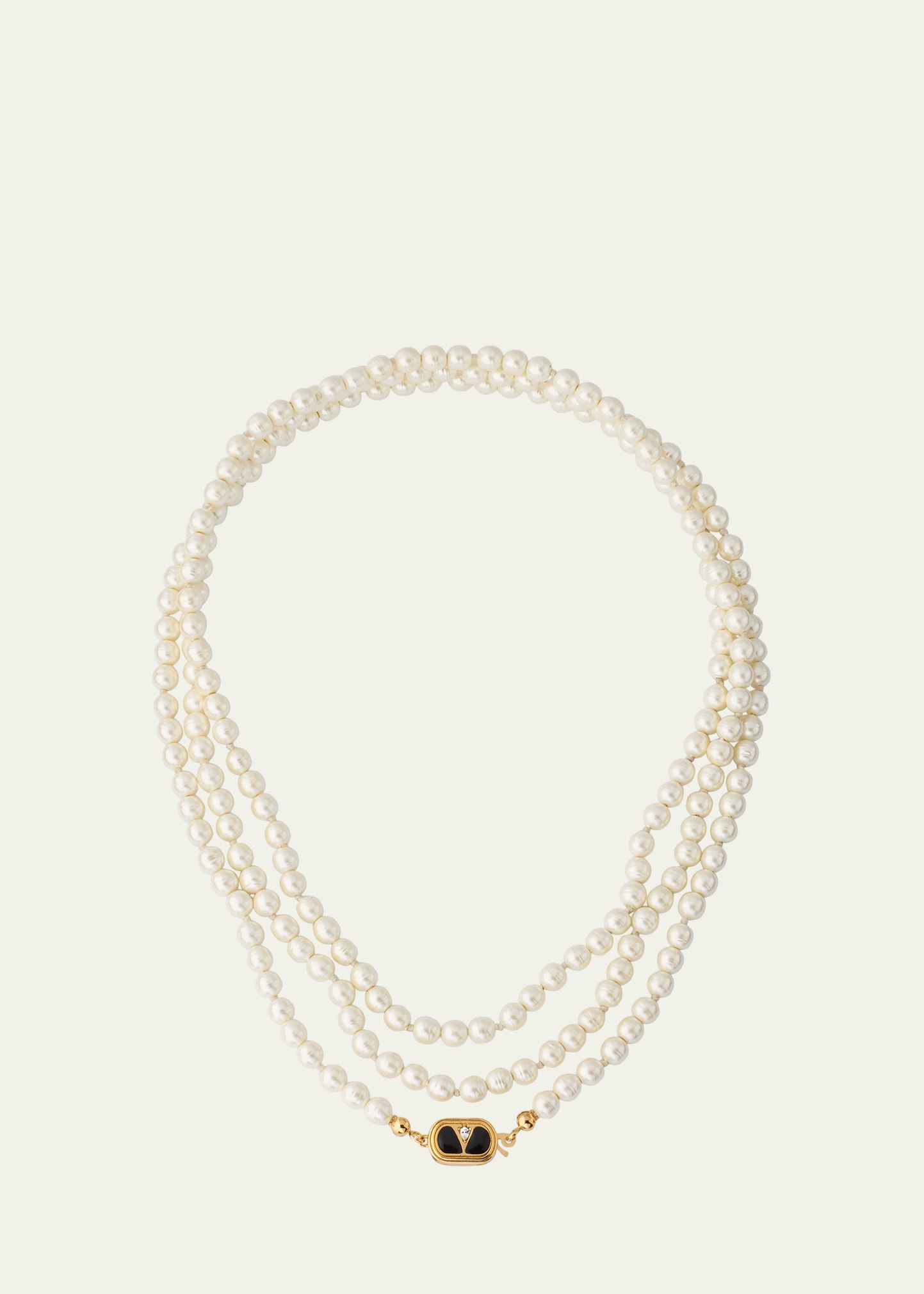 Valentino Garavani VLOGO Akoya Pearl Layered Ovalette