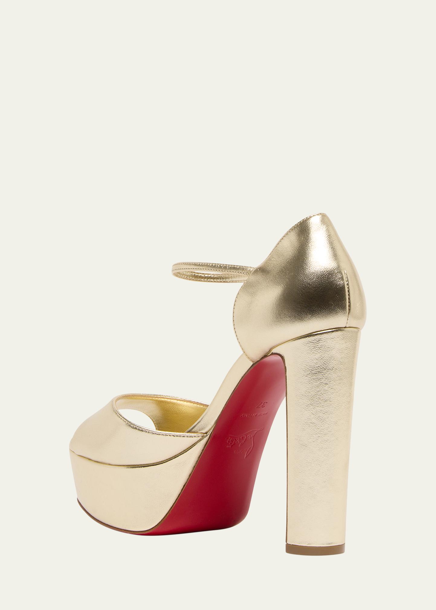 Christian Louboutin 130mm Sandaloo Metallic Platform Sandals