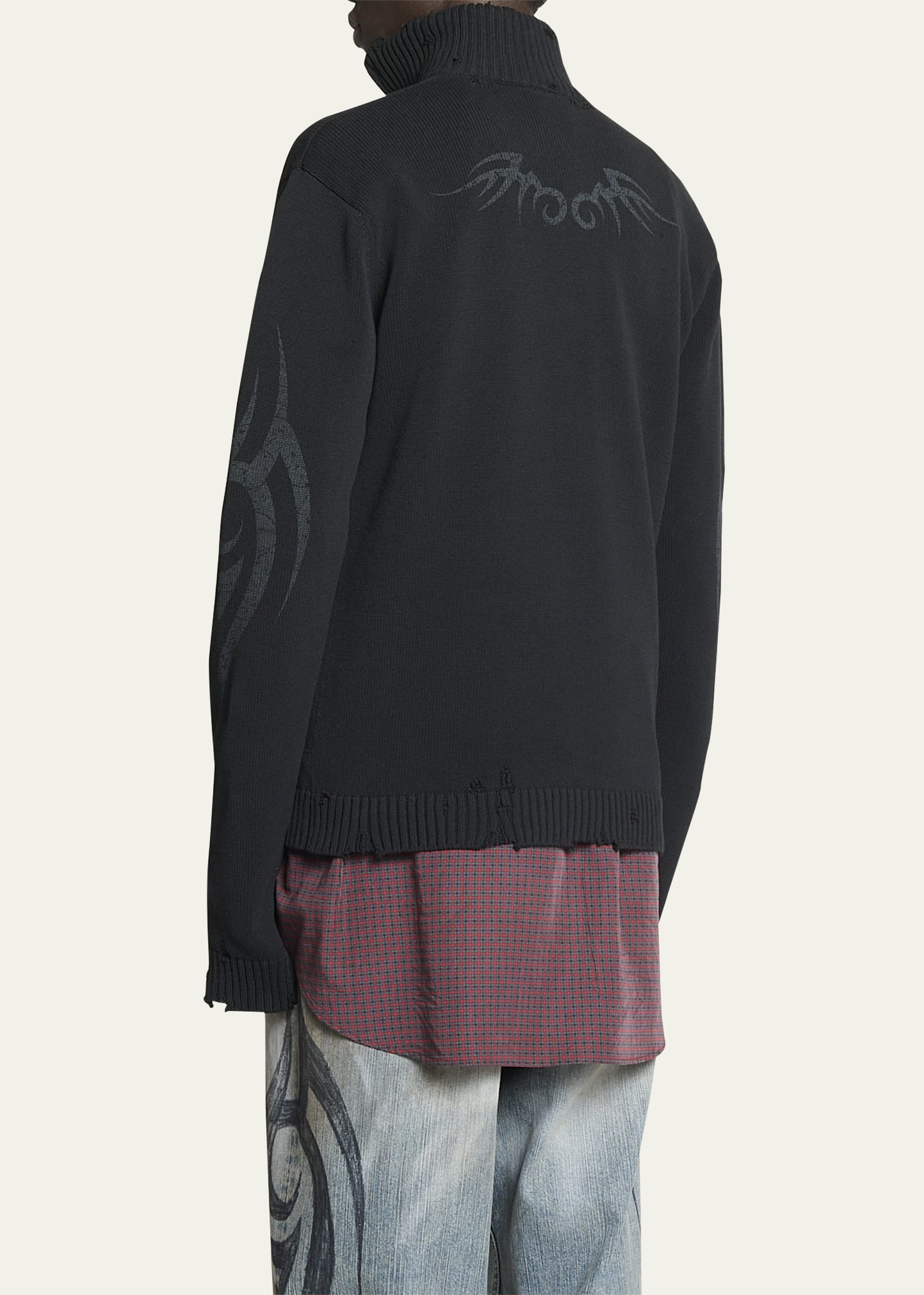 Balenciaga Men's Tribal Zip Cardigan - Bergdorf Goodman