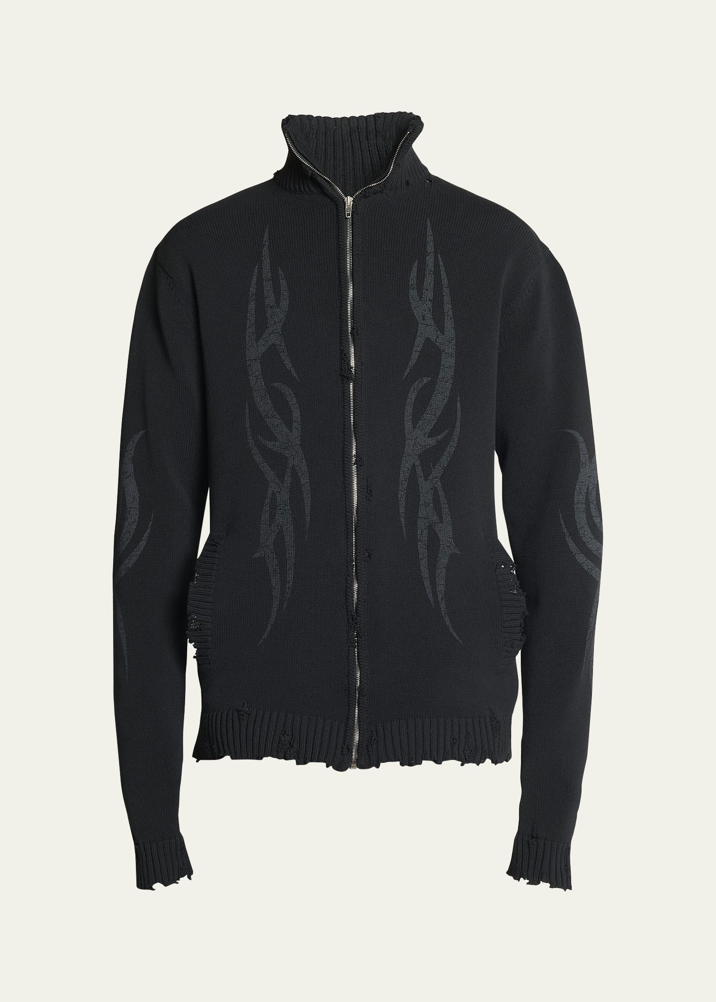 Balenciaga Men's Tribal Zip Cardigan - Bergdorf Goodman