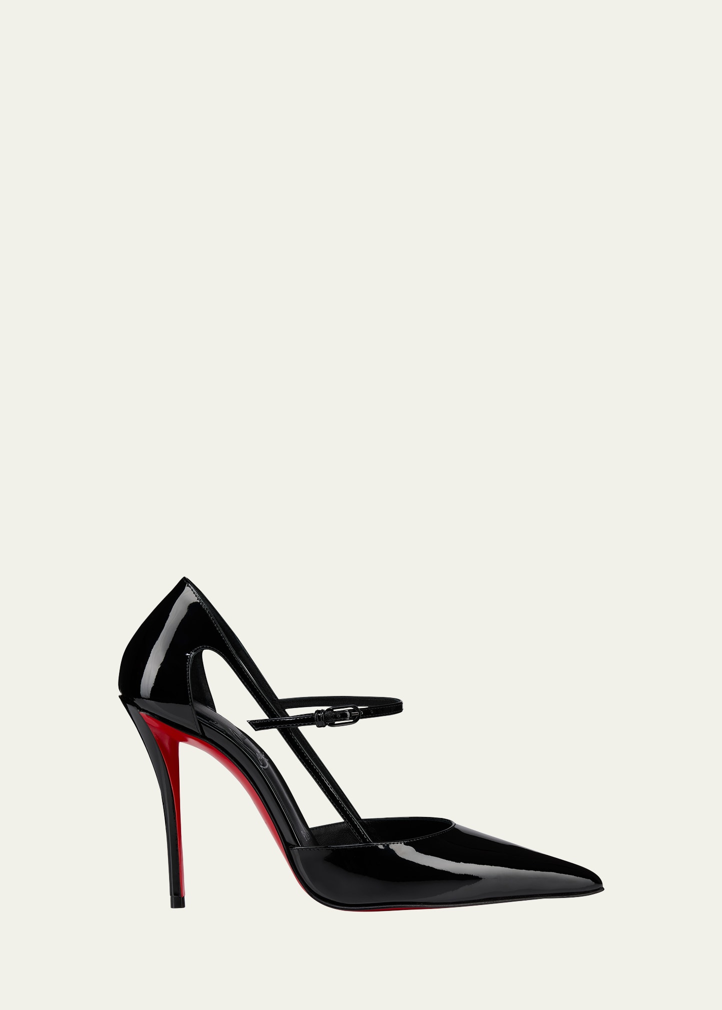 Christian Louboutin Miss Z Strap Patent Red Sole Pumps - Bergdorf