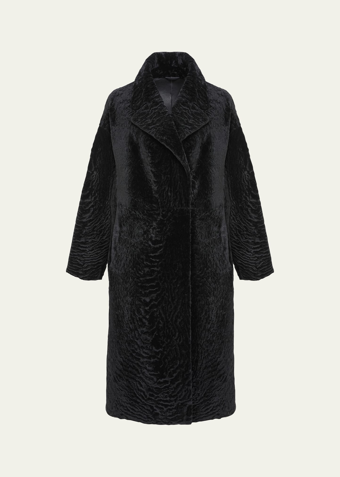 Gorski Reversible Textured Shearling Lamb Coat - Bergdorf Goodman