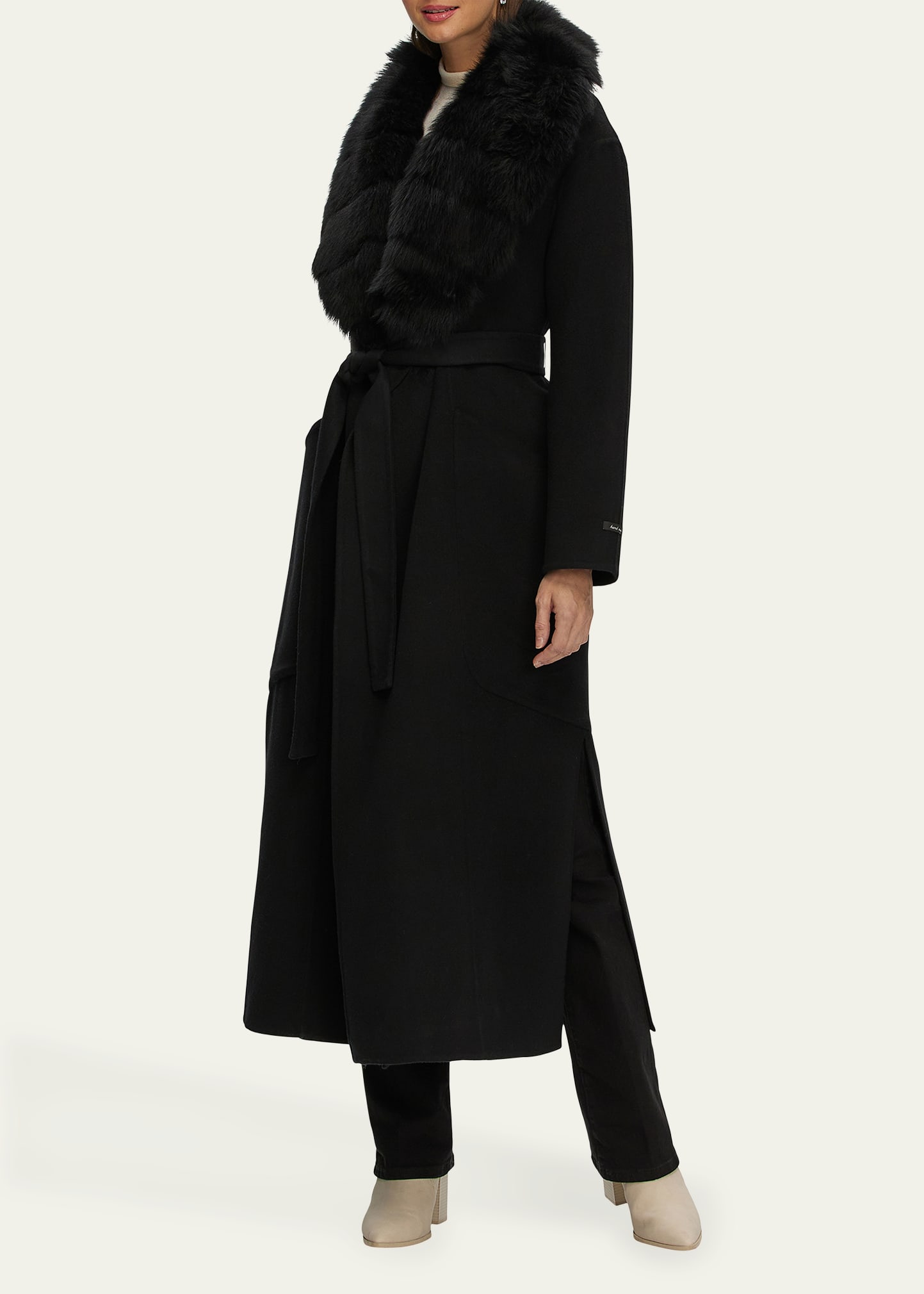Gorski Loro Piana Double-Face Cashmere-Blend Coat with Detachable