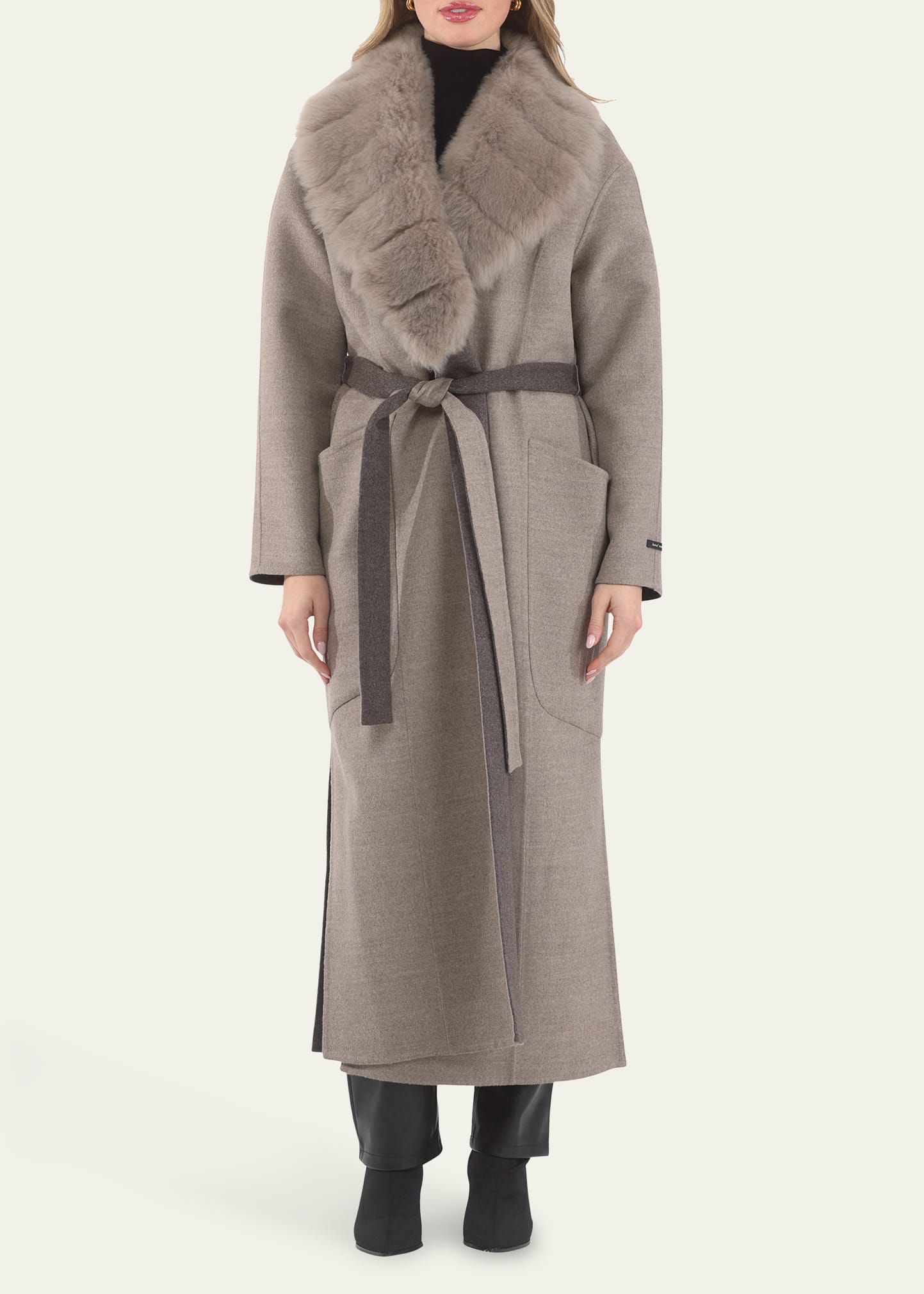 Gorski Loro Piana Double-Face Cashmere-Blend Coat with Detachable