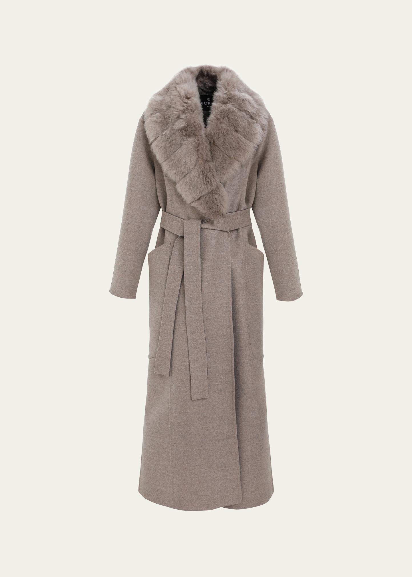 Gorski Loro Piana Double-Face Cashmere-Blend Coat with Detachable