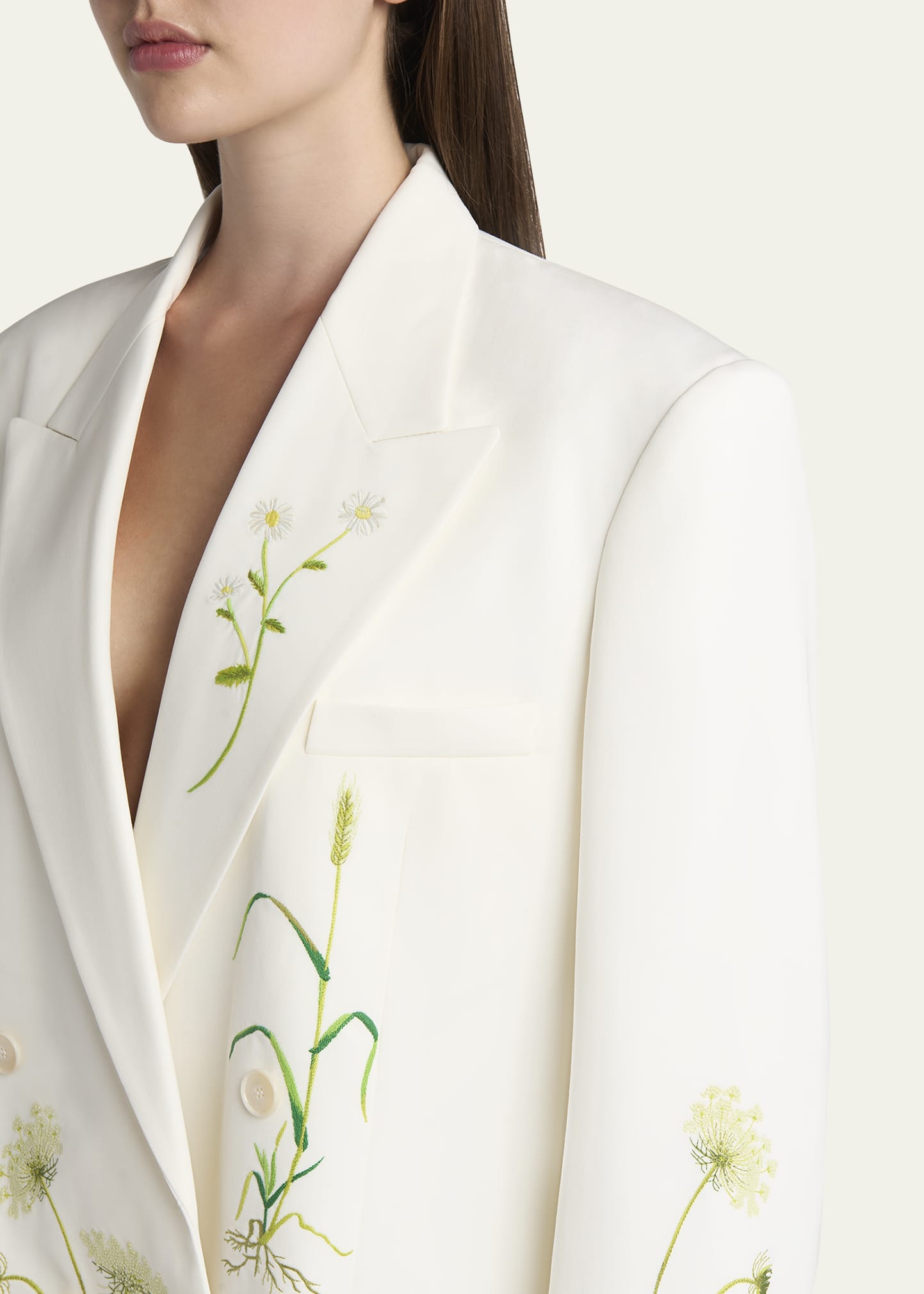 Stella McCartney Floral Embroidered Oversized Double