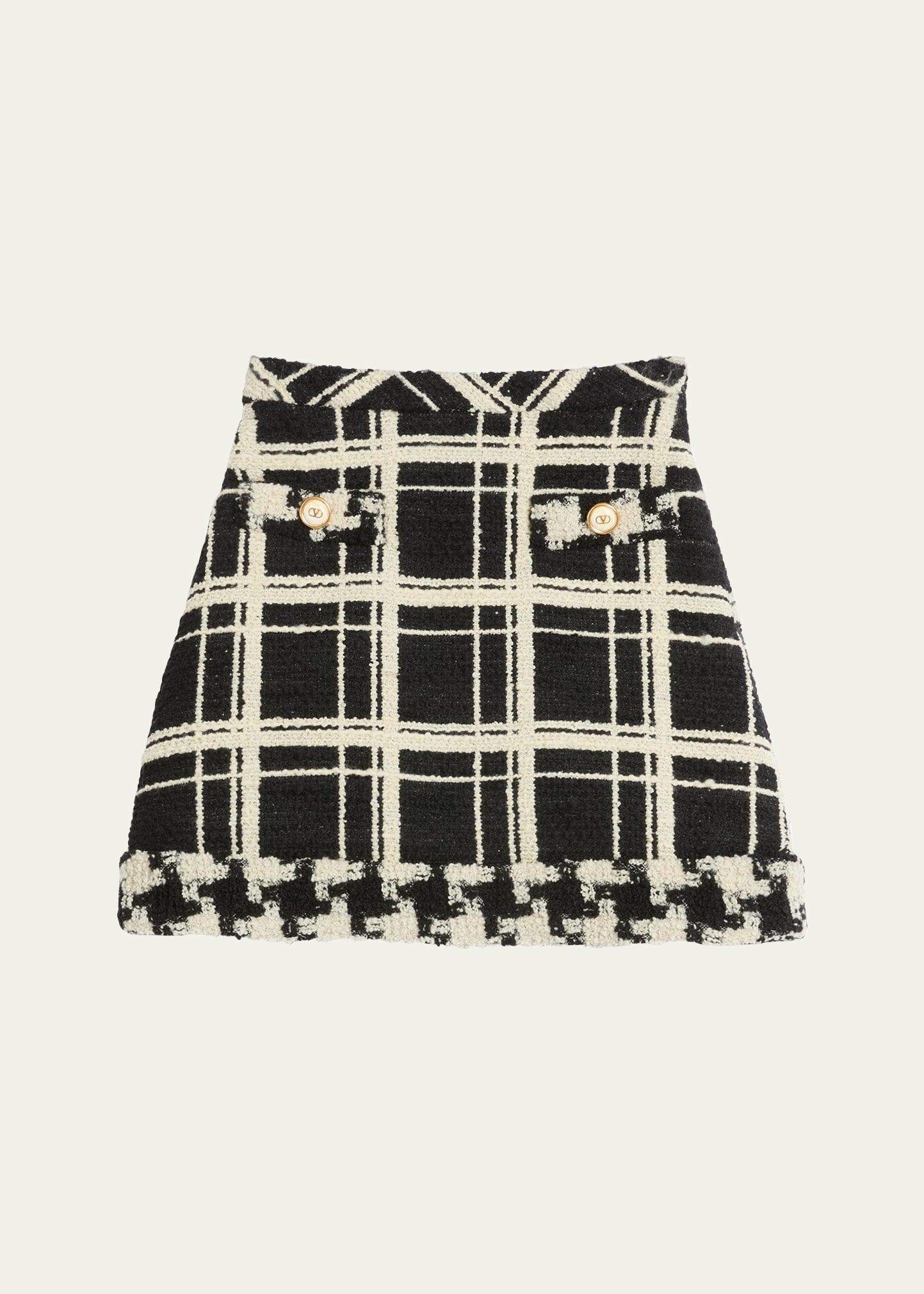【関税&送料込】Valentino Garavani Macro Check Tweed Mini Sk Valentino Garavani Macro Check Tweed Mini Skirt - Bergdorf
