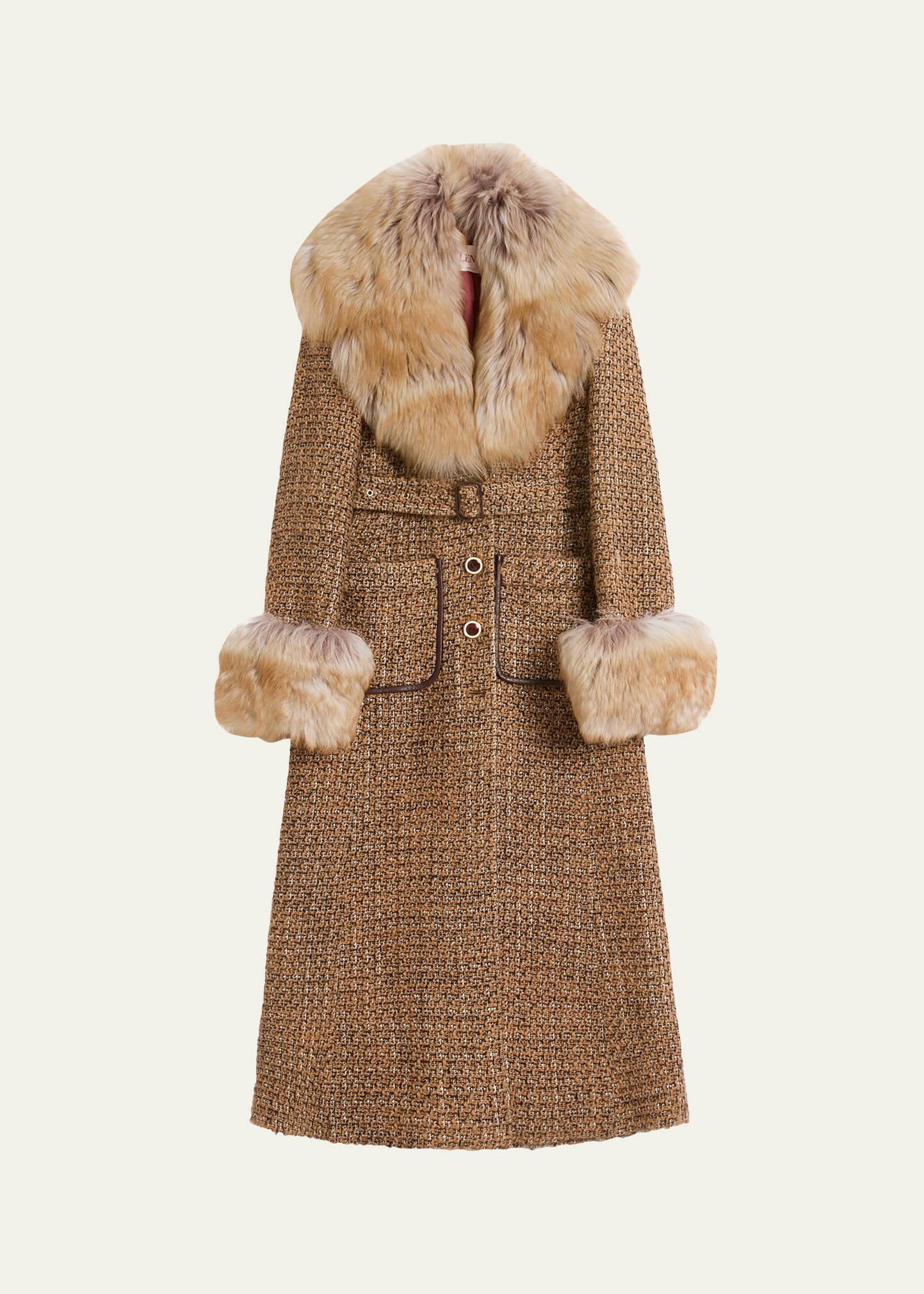 Lumignon tweed fur  jacket【ダークグレー】 Lumignon original ♥ tweed fur snow jacket【ブラック