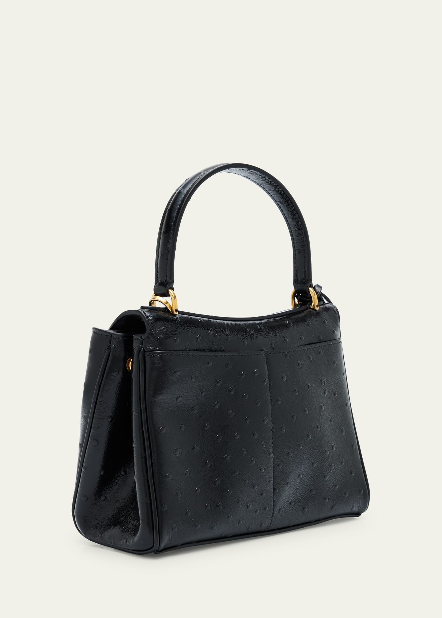 【送料込】BALENCIAGA★Rodeo Ostrichトップハンドルバッグ M Balenciaga Rodeo Medium Ostrich-Embossed Top-Handle Bag